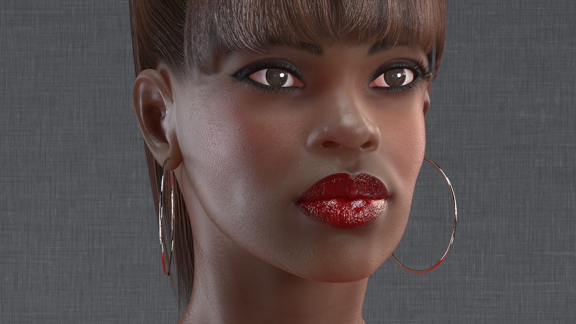 Dark Skin City Style Woman Neutral Pose 3D model