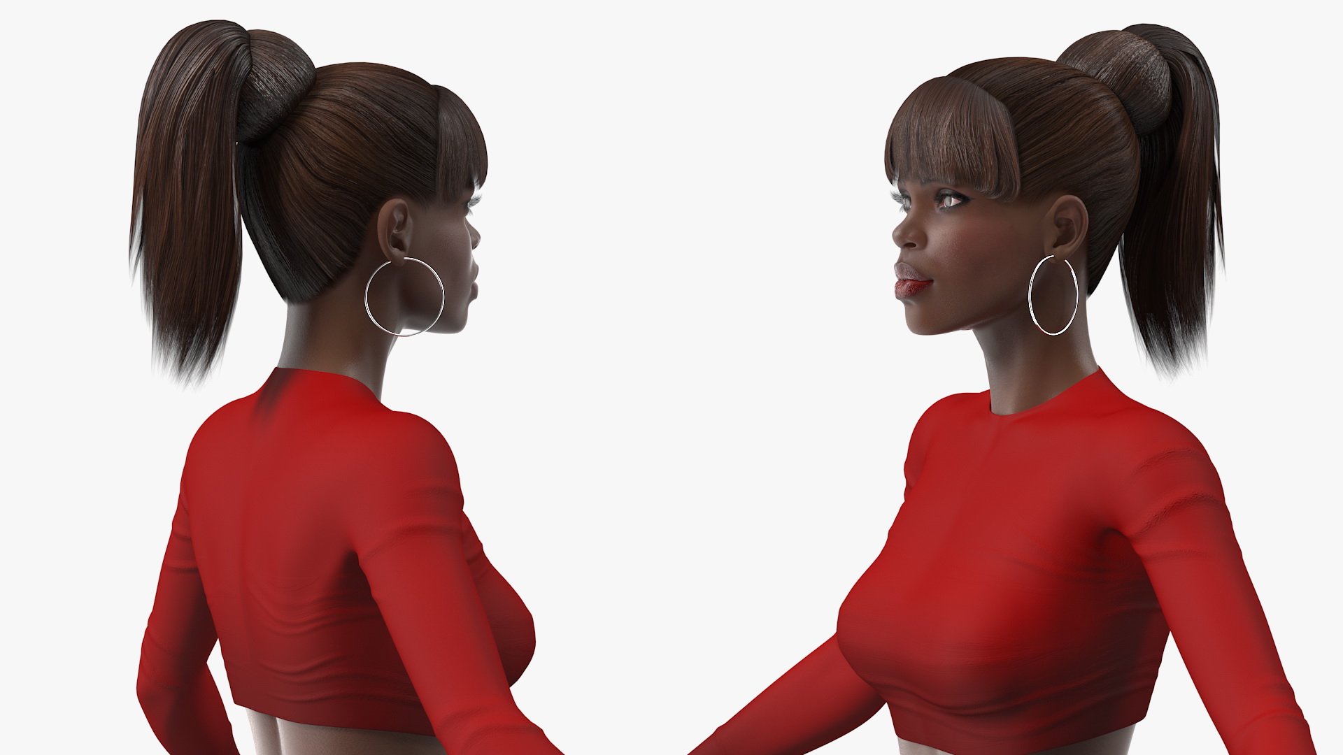 Dark Skin City Style Woman Neutral Pose 3D model