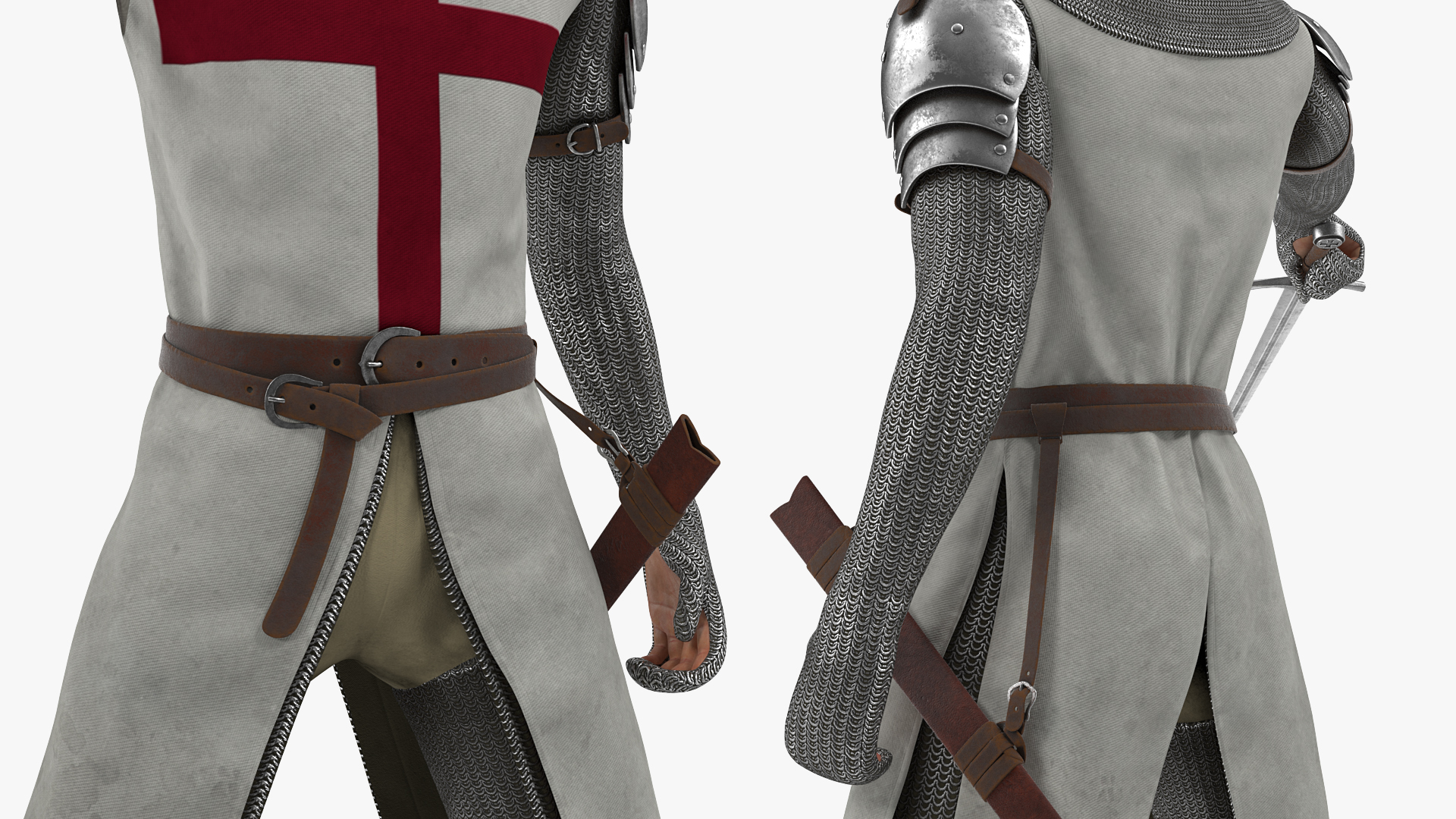 Knight Templar Set Rigged for Maya 3D model