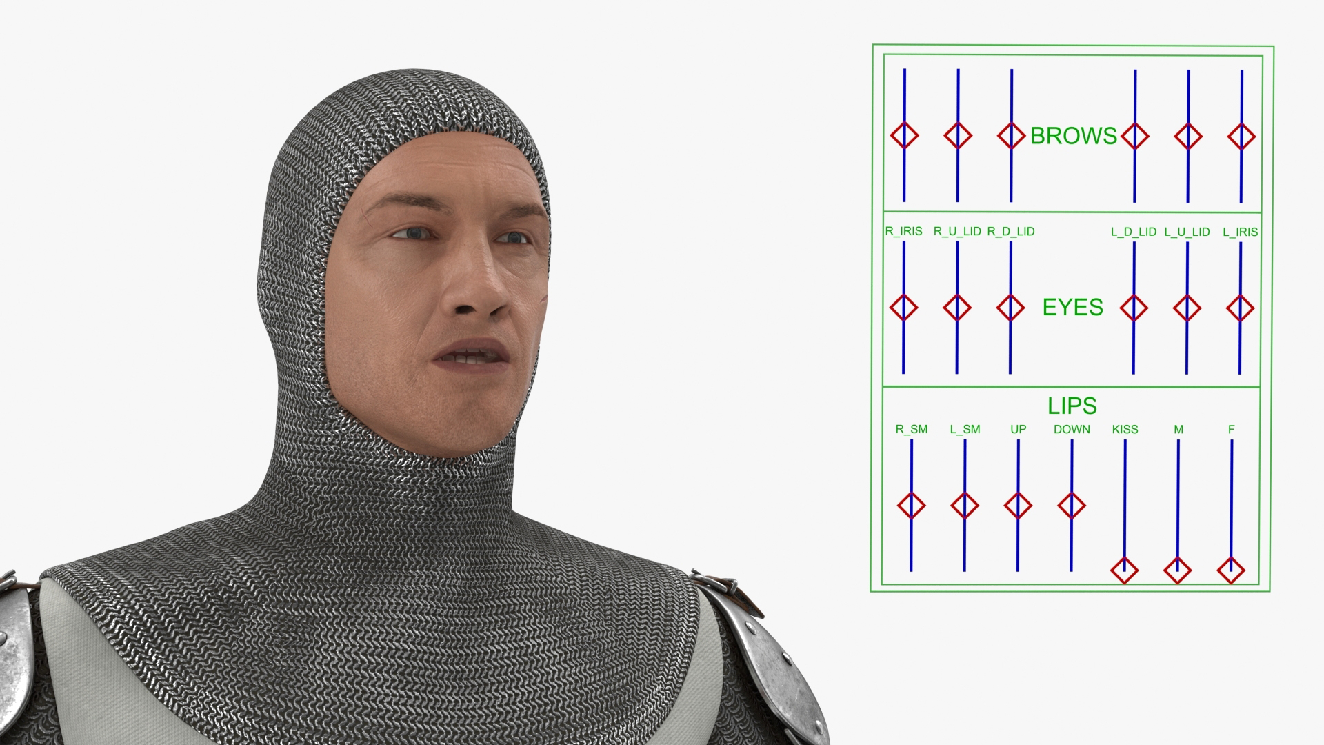 Knight Templar Set Rigged for Maya 3D model