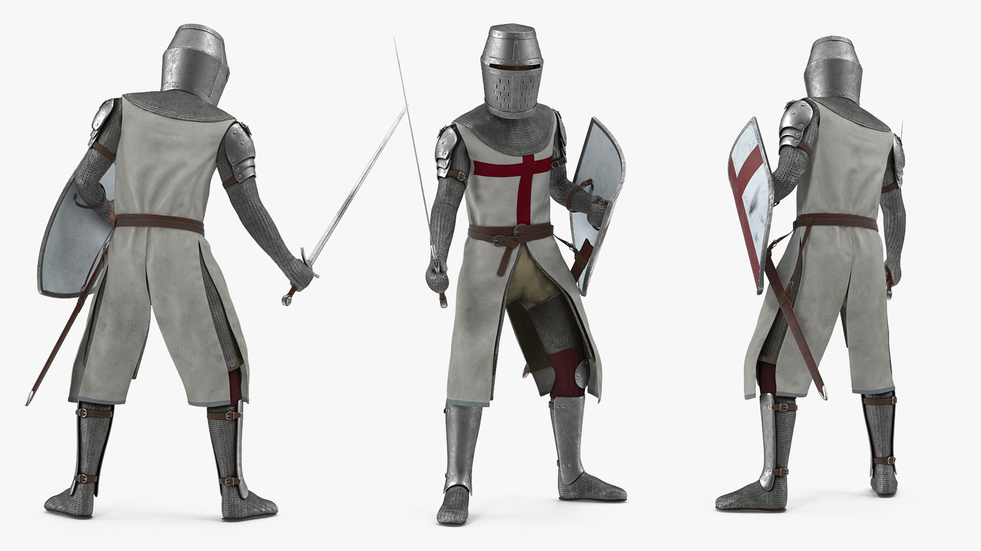 Knight Templar Set Rigged for Maya 3D model