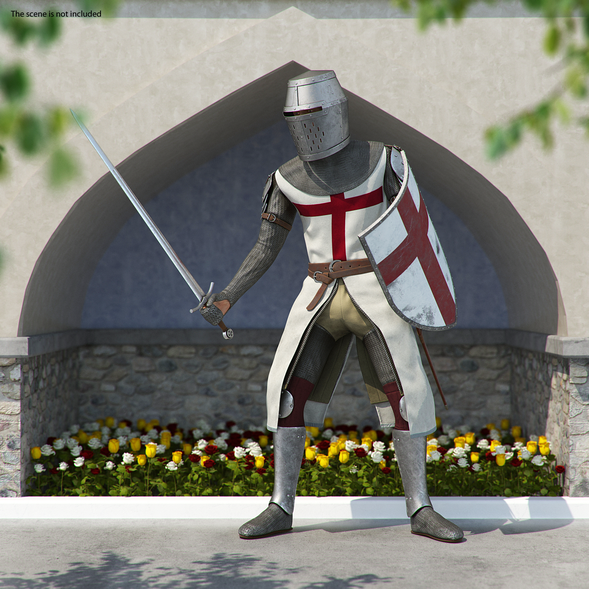 Knight Templar Set Rigged for Maya 3D model