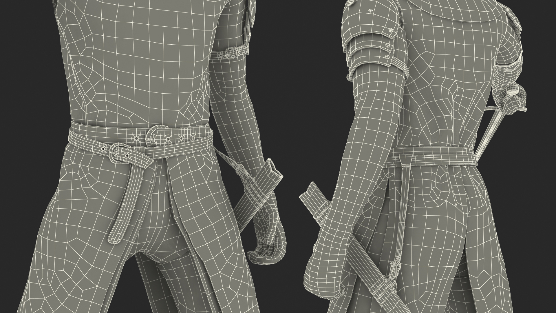 Knight Templar Set Rigged for Maya 3D model