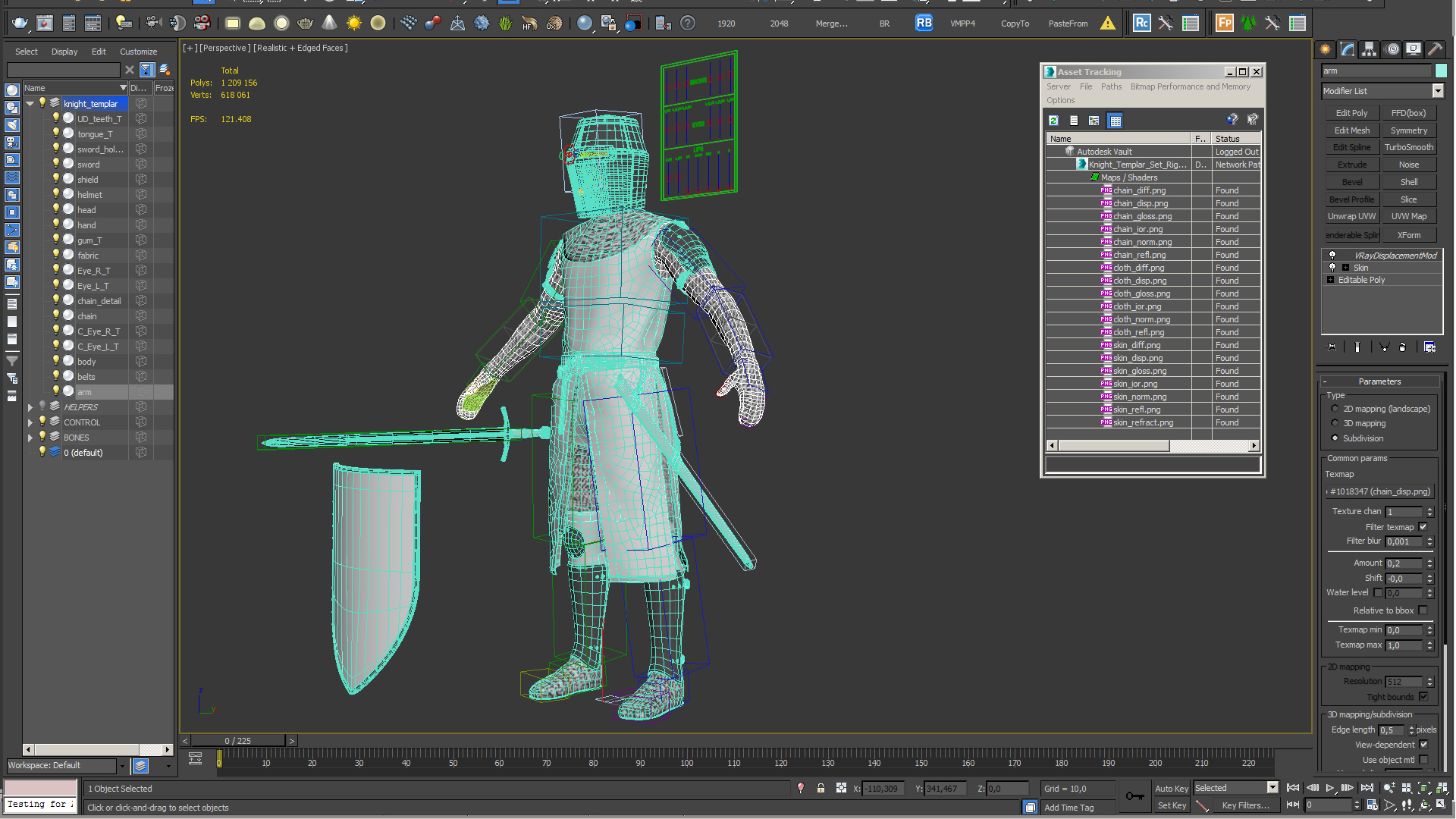 Knight Templar Set Rigged for Maya 3D model