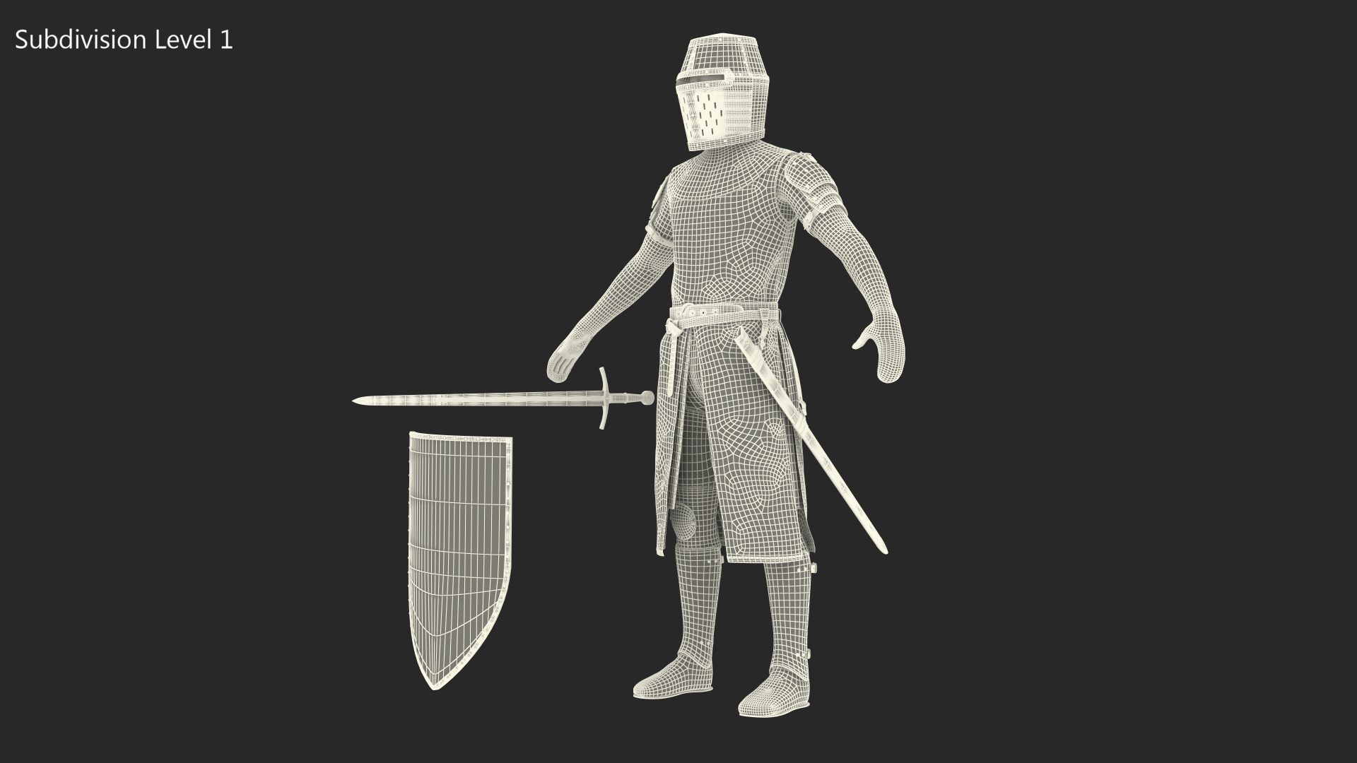 Knight Templar Set Rigged for Maya 3D model