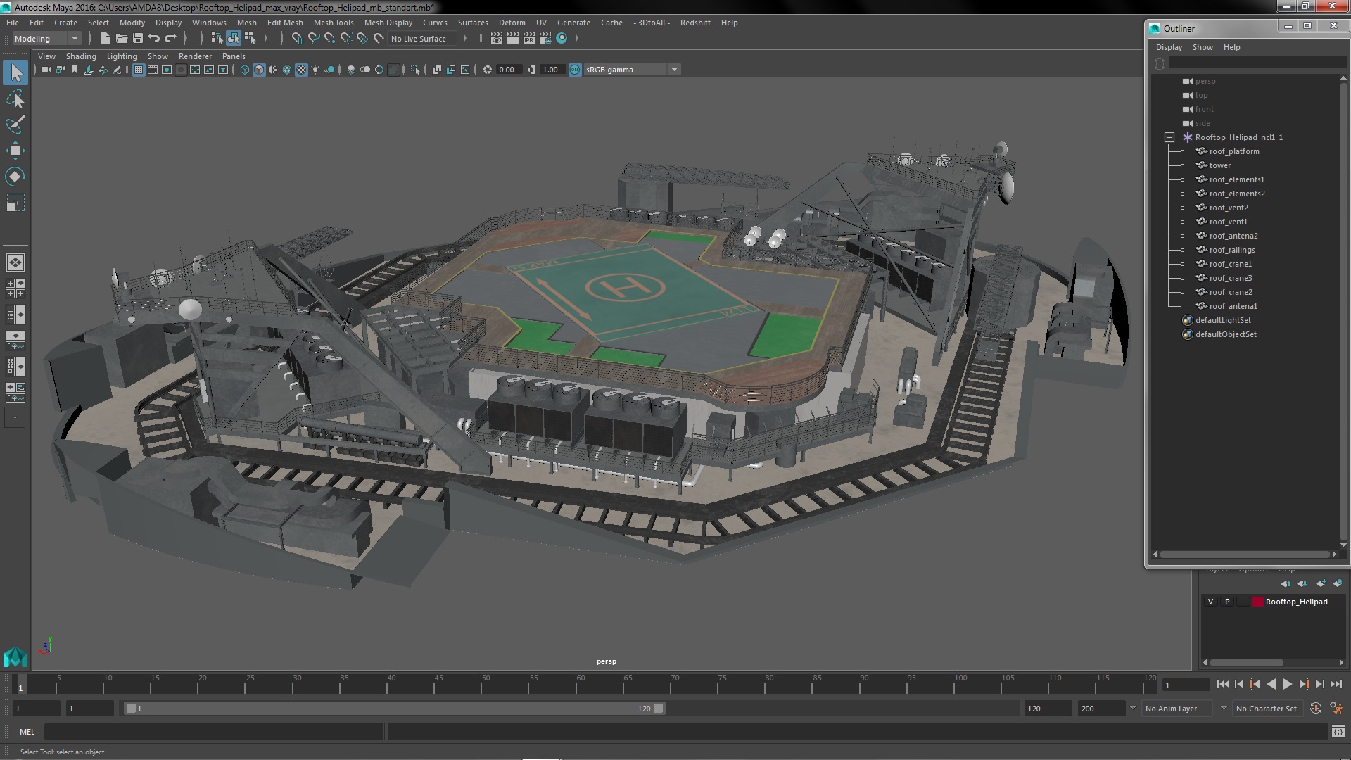 3D model Rooftop Helipad