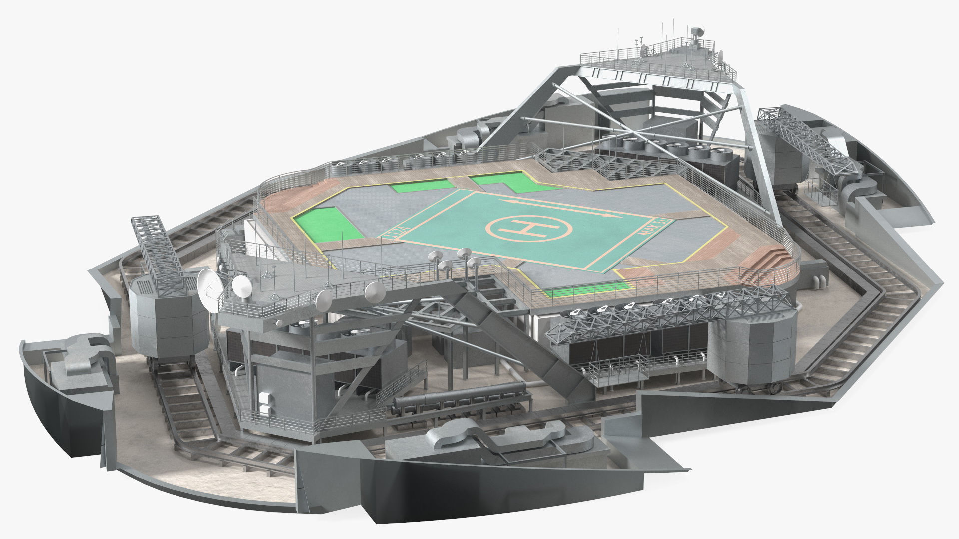 3D model Rooftop Helipad
