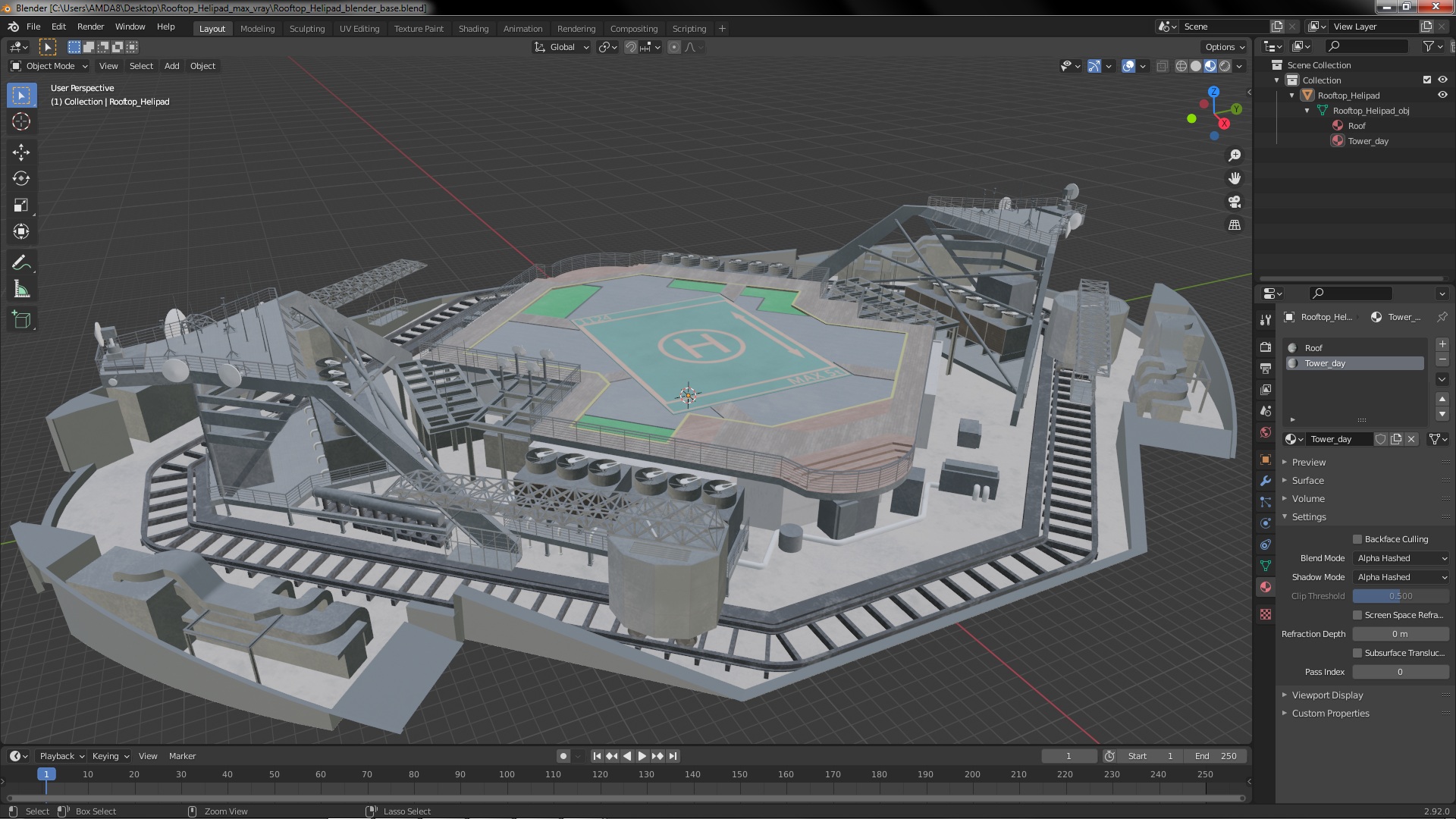 3D model Rooftop Helipad