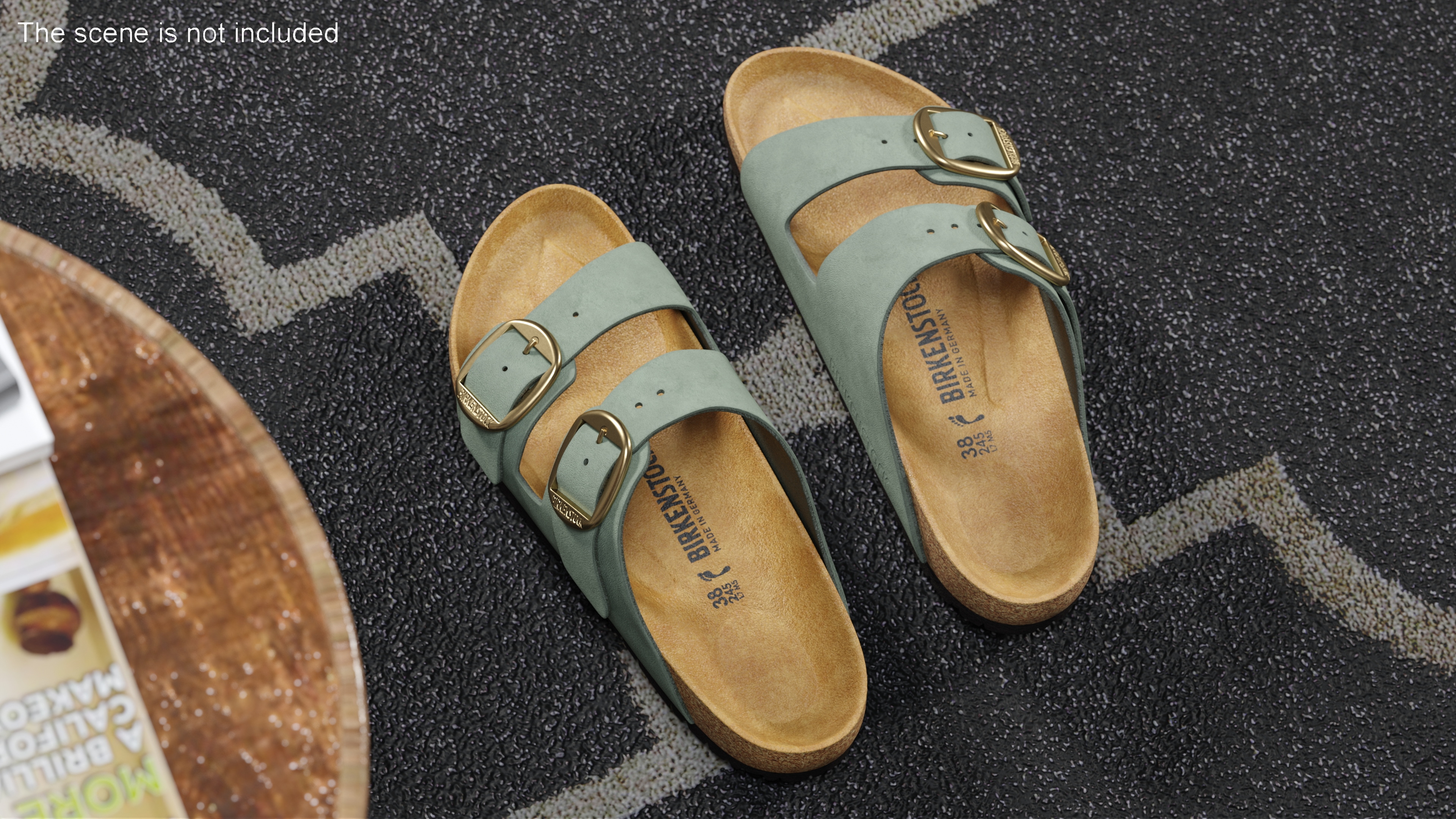 Woman Soft Footbed Sandals Green 3D