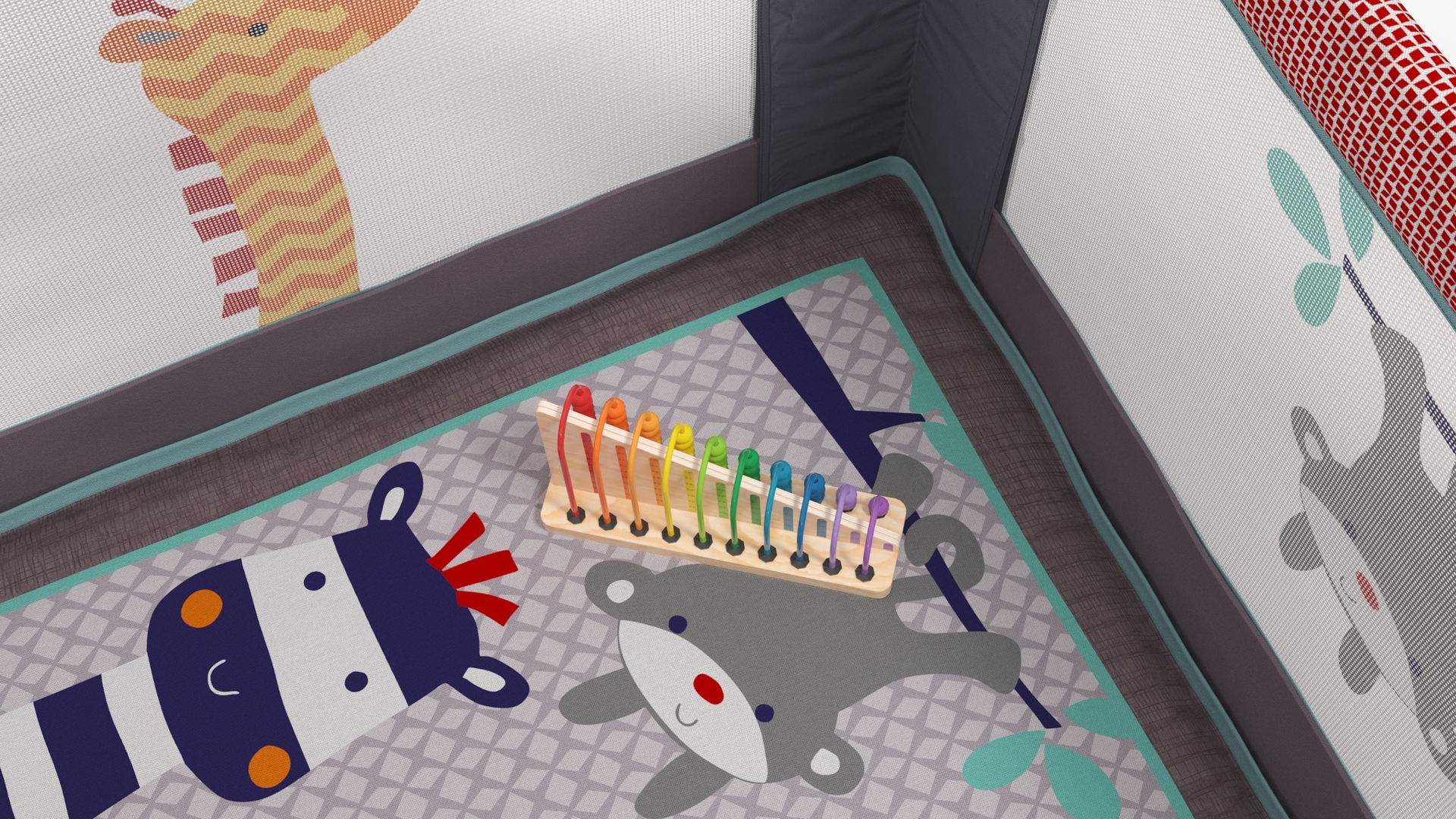 3D model Little Girl in Textile Playpen