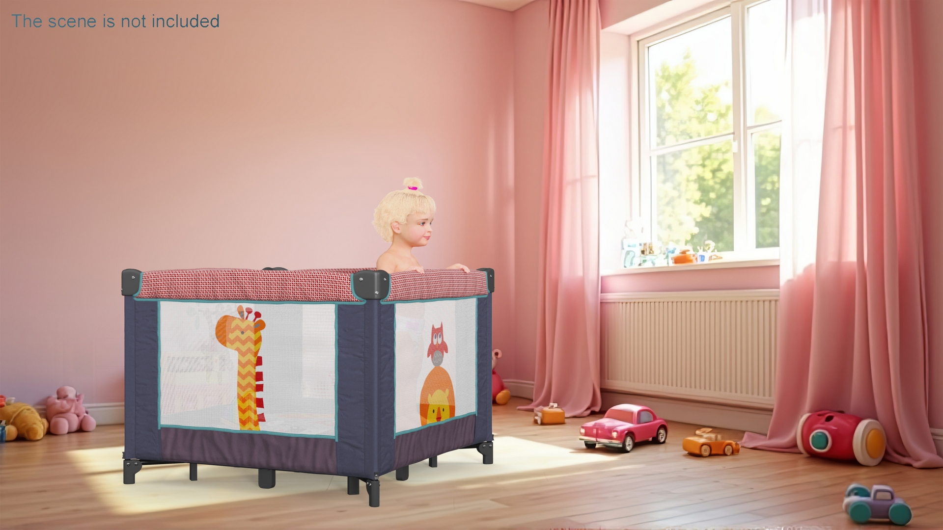 3D model Little Girl in Textile Playpen