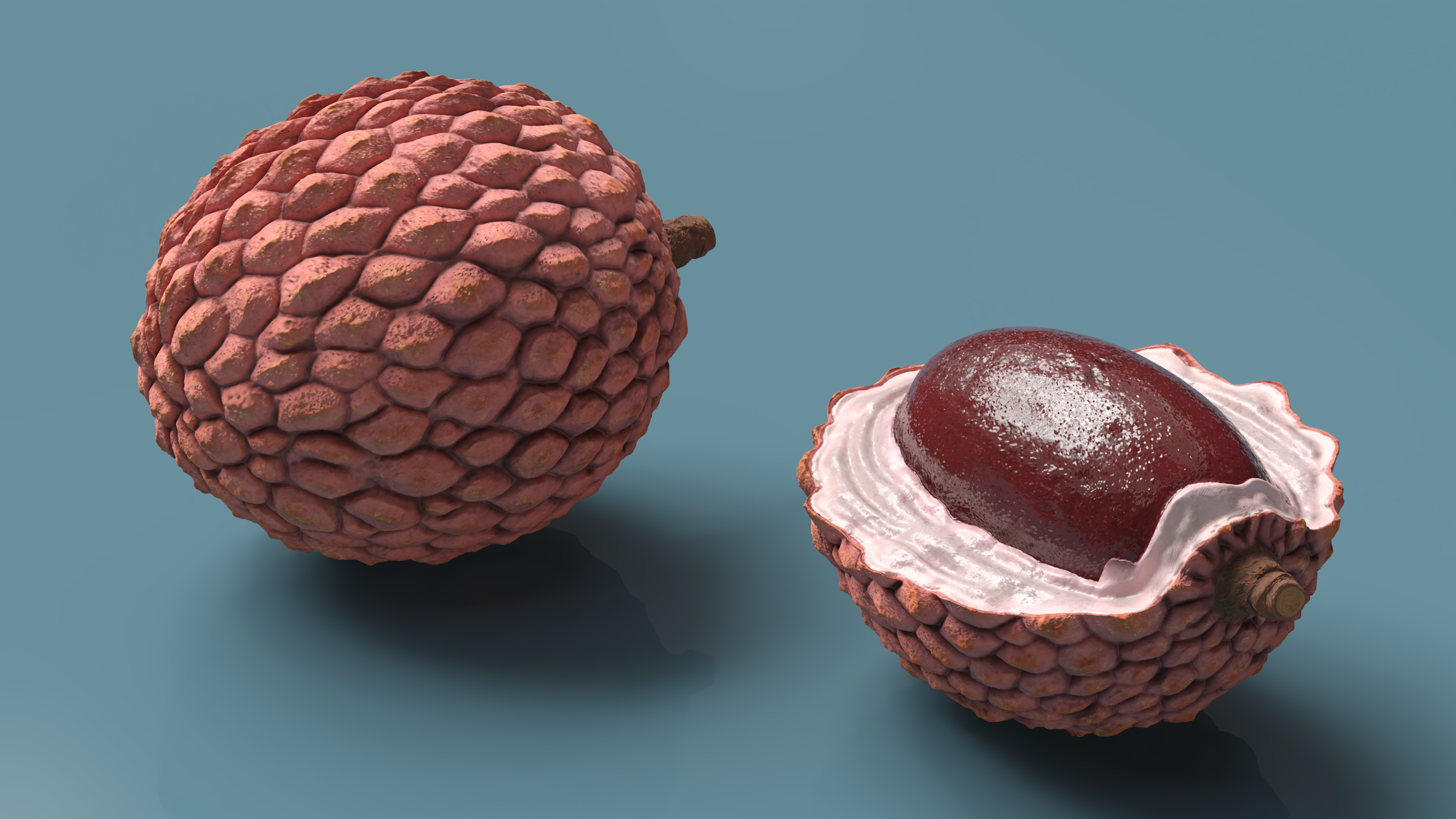Lychee Fruit Pink 3D