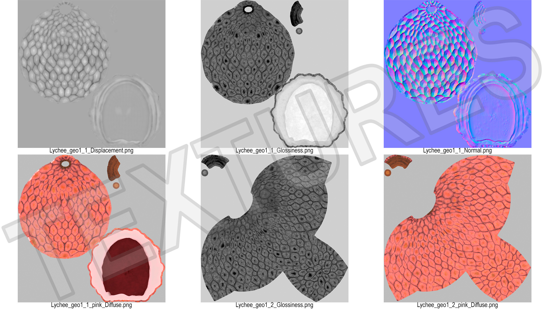 Lychee Fruit Pink 3D