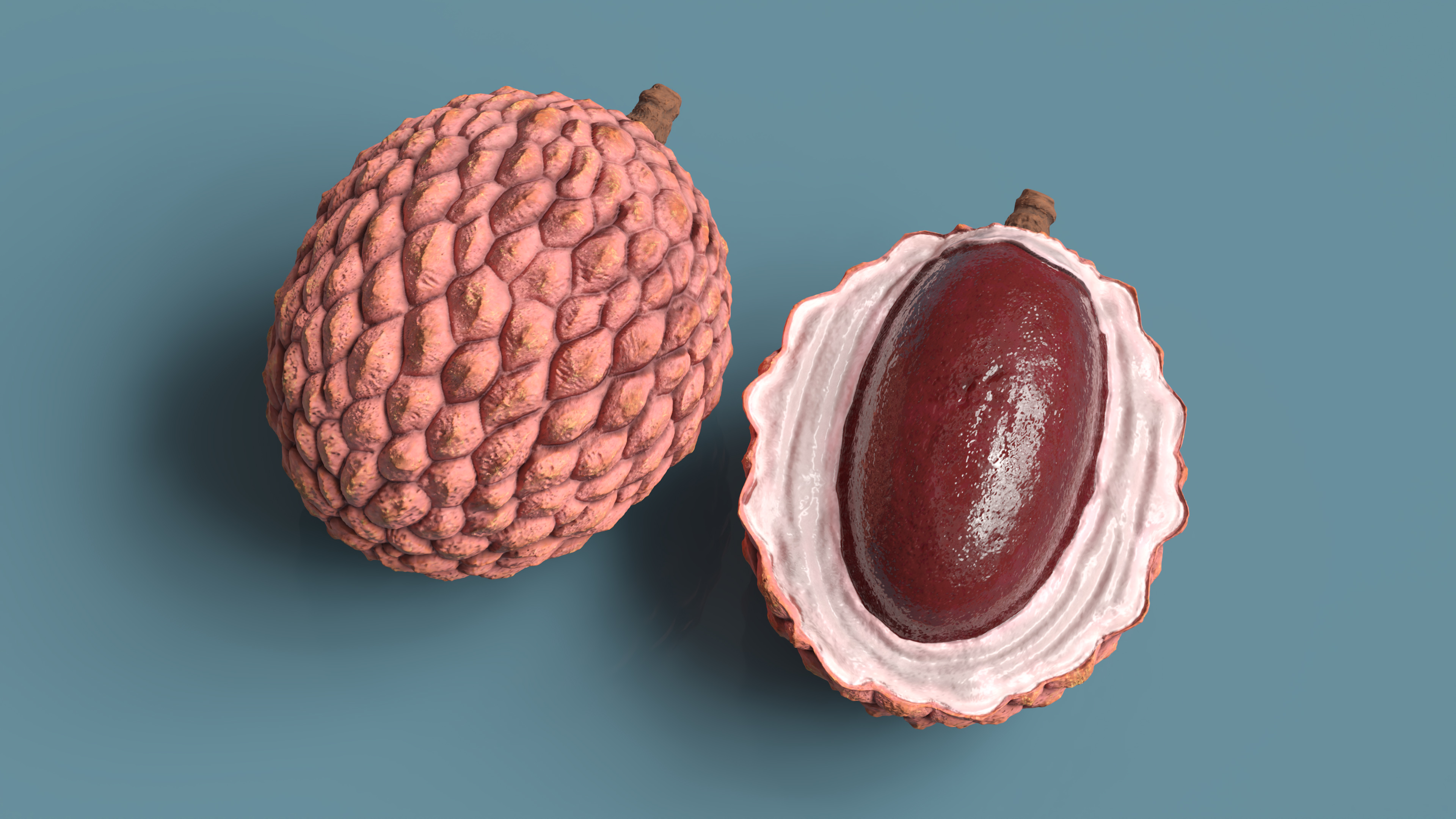 Lychee Fruit Pink 3D