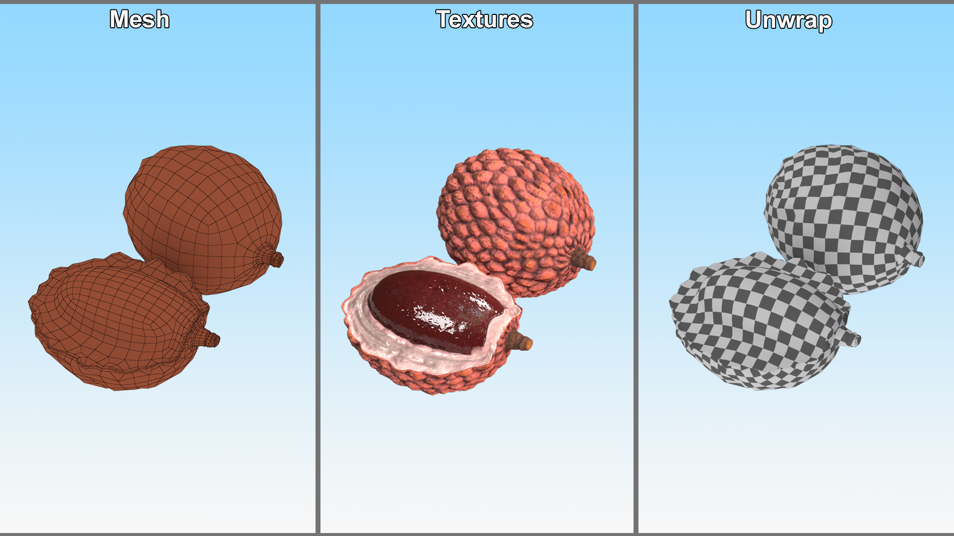 Lychee Fruit Pink 3D