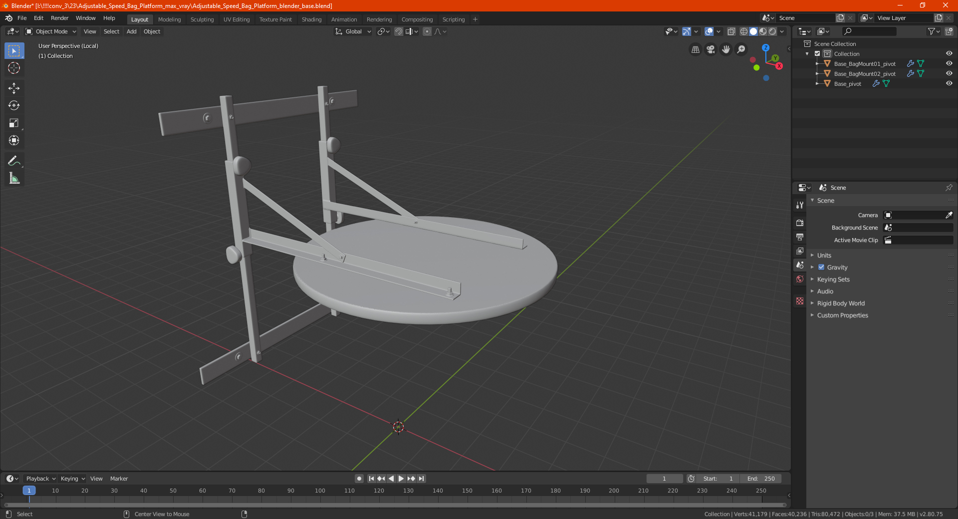 Adjustable Speed Bag Platform 3D model