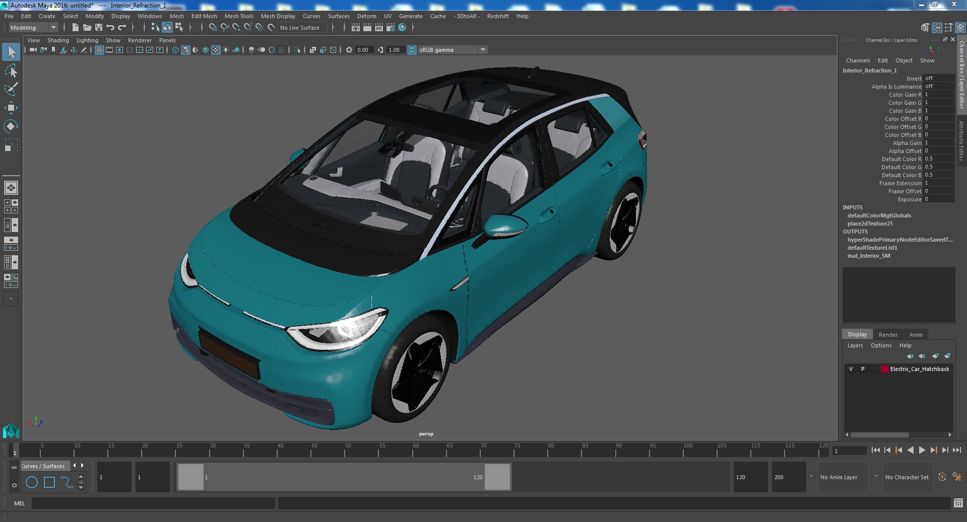 Electric Car Hatchback 3D