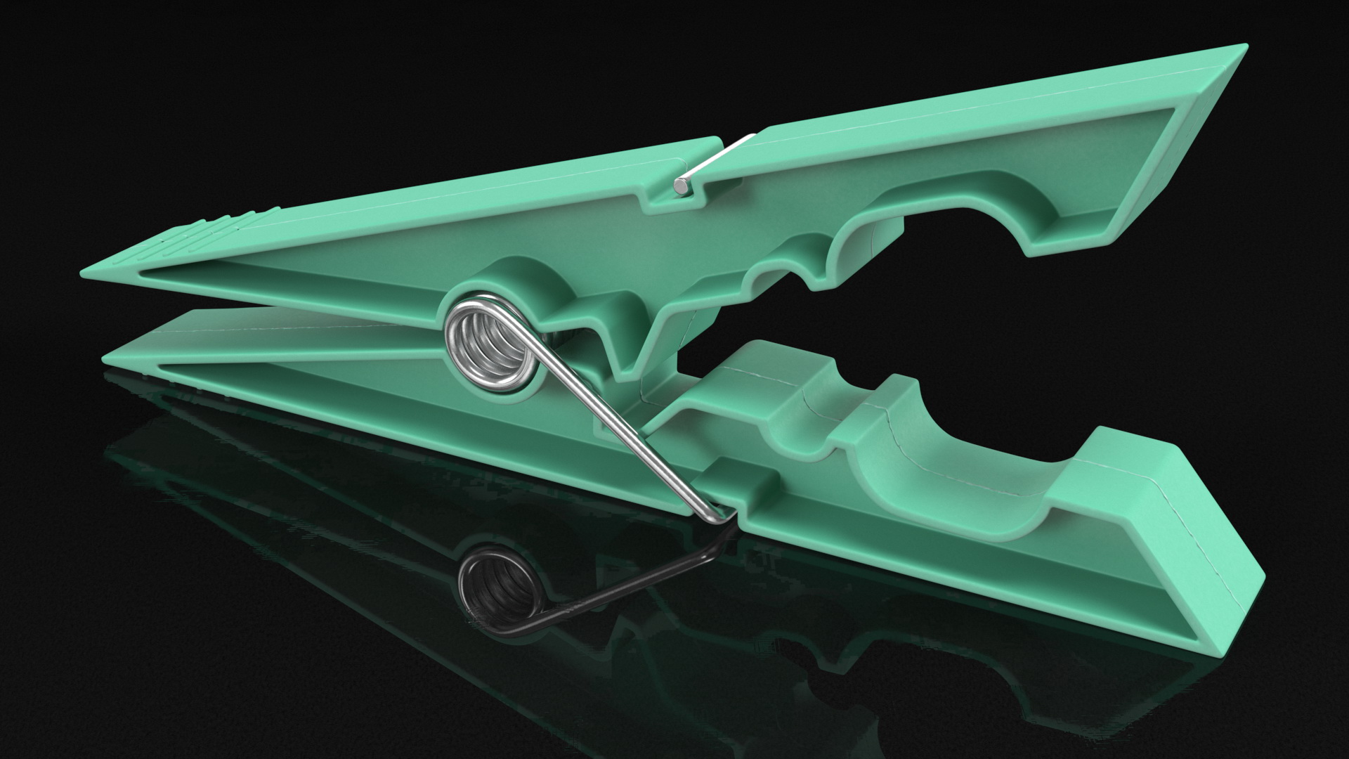 Clothespin Green Pressed 3D model