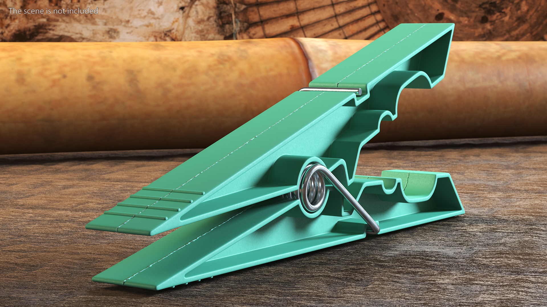 Clothespin Green Pressed 3D model