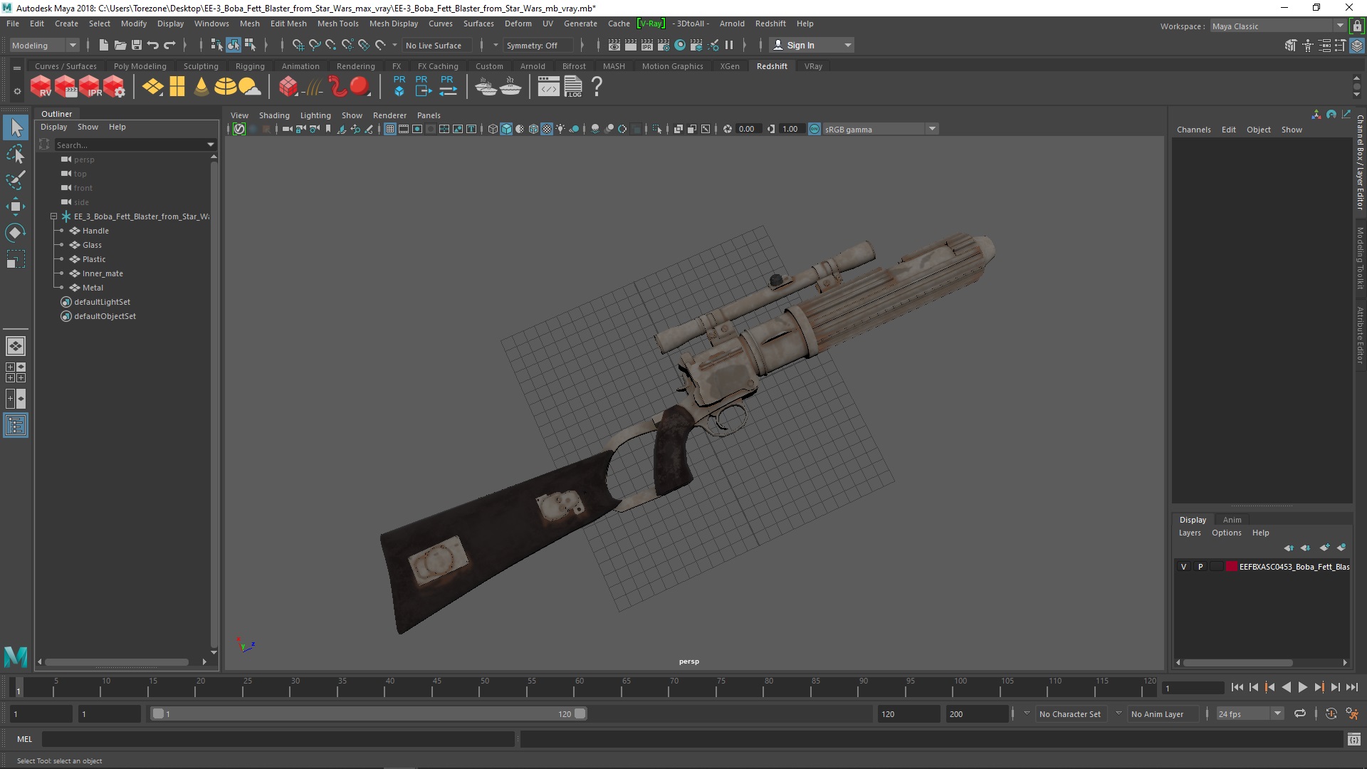EE-3 Boba Fett Blaster from Star Wars 3D
