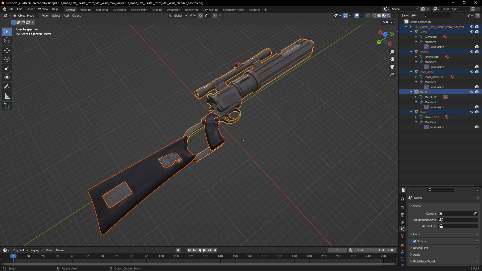 EE-3 Boba Fett Blaster from Star Wars 3D