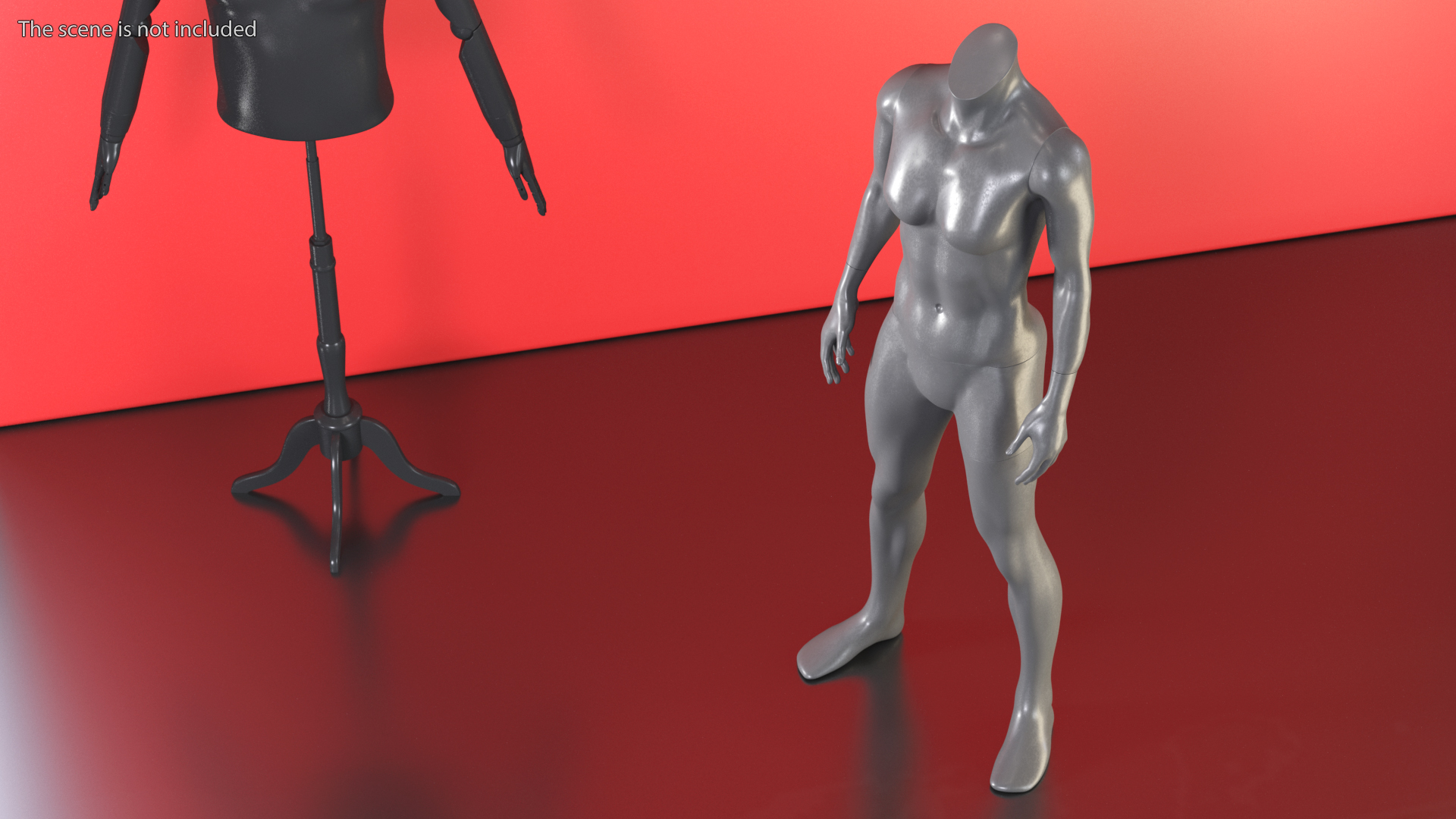 3D Woman Sports Mannequin Black model