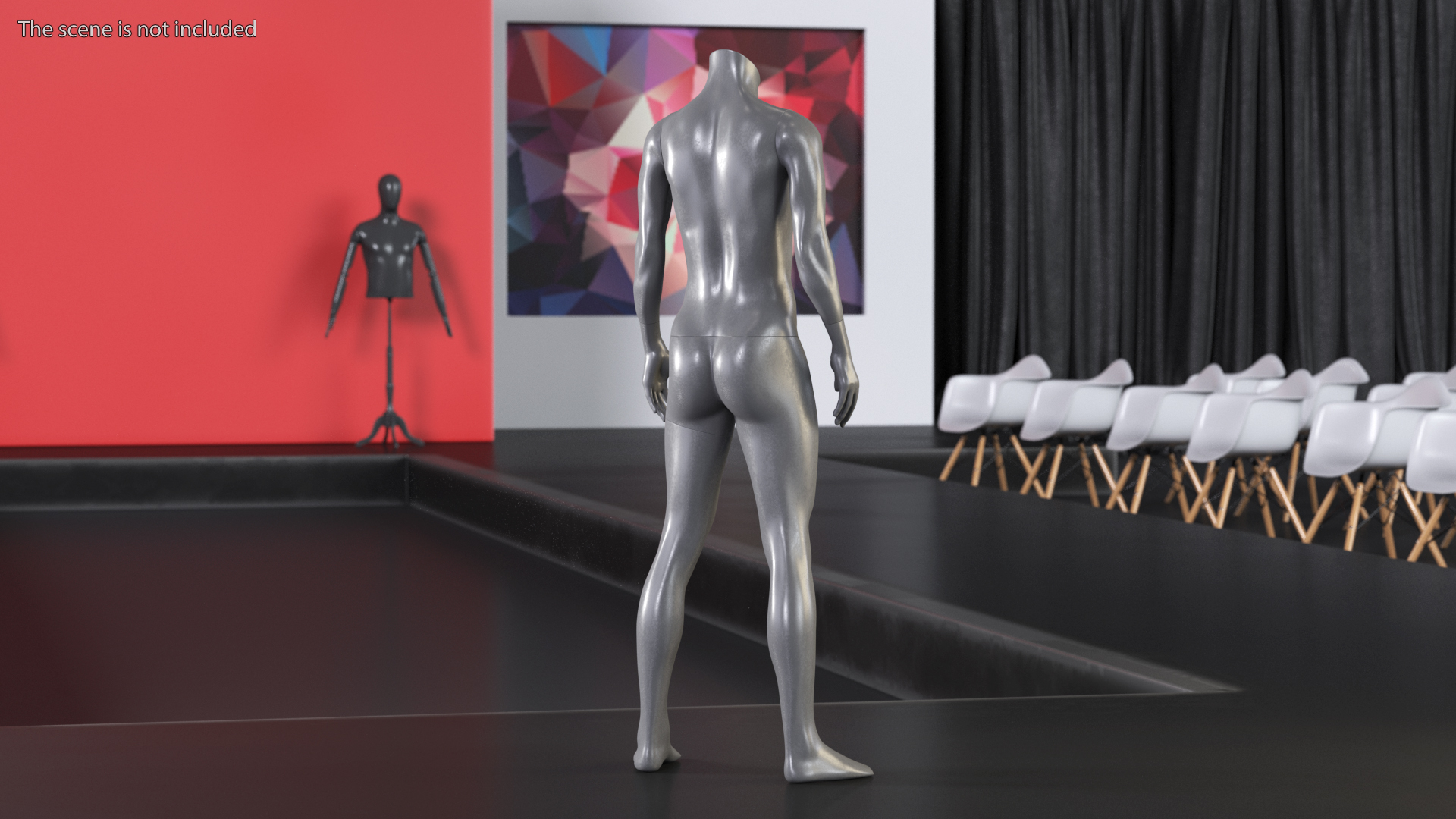 3D Woman Sports Mannequin Black model