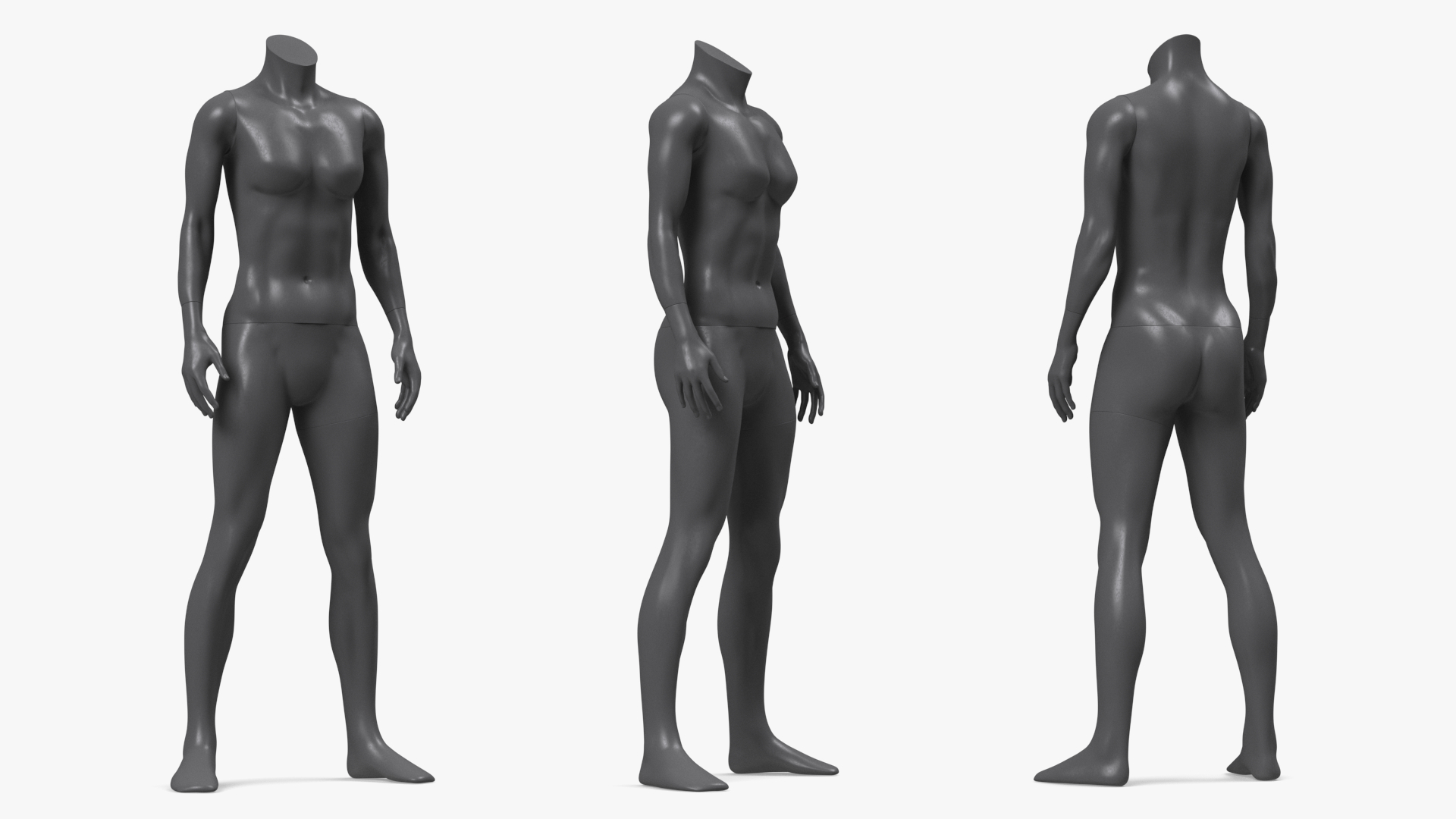 3D Woman Sports Mannequin Black model