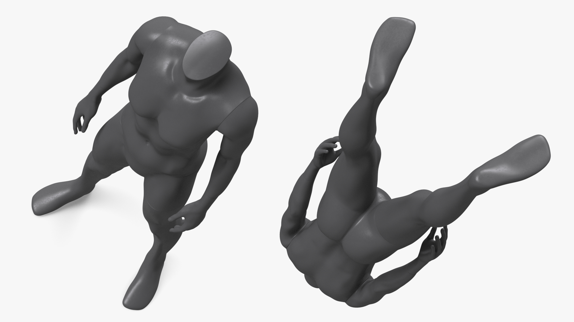 3D Woman Sports Mannequin Black model