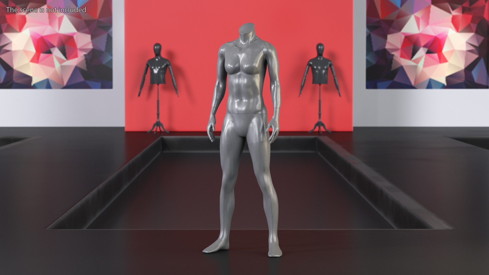 3D Woman Sports Mannequin Black model