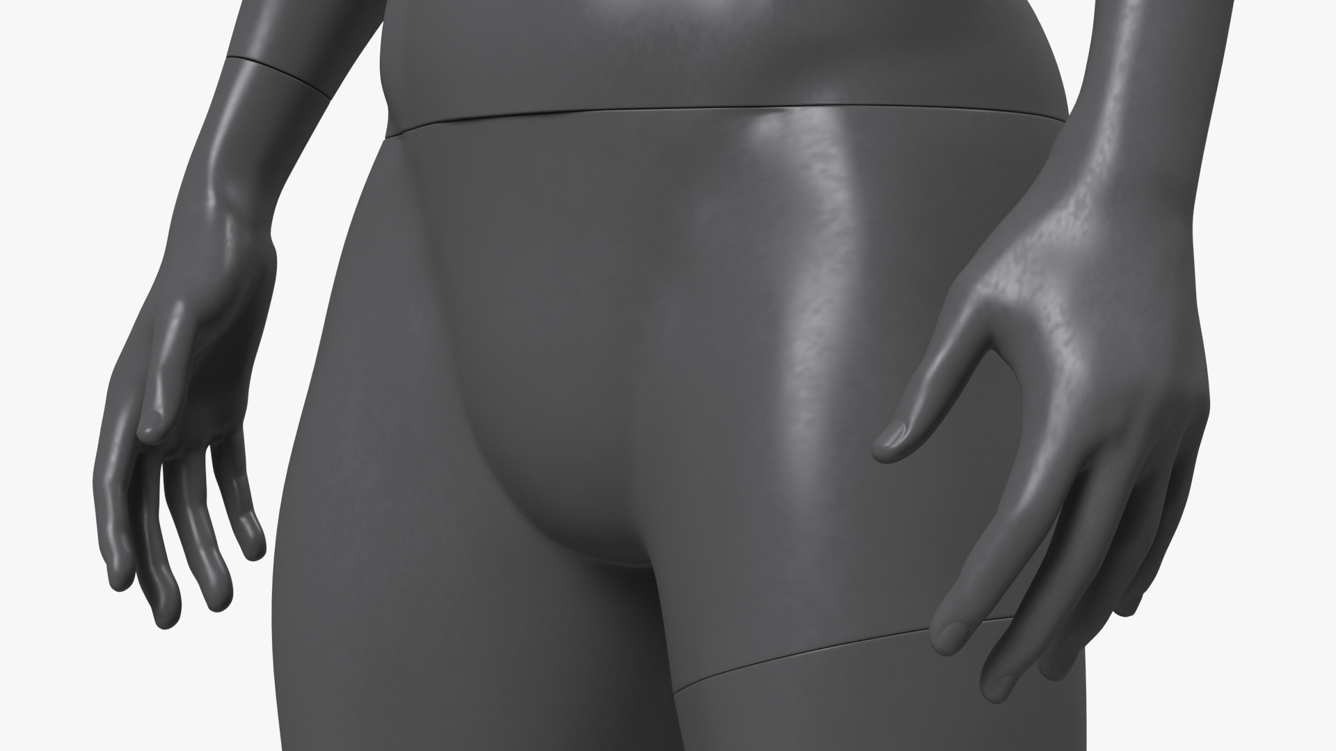 3D Woman Sports Mannequin Black model