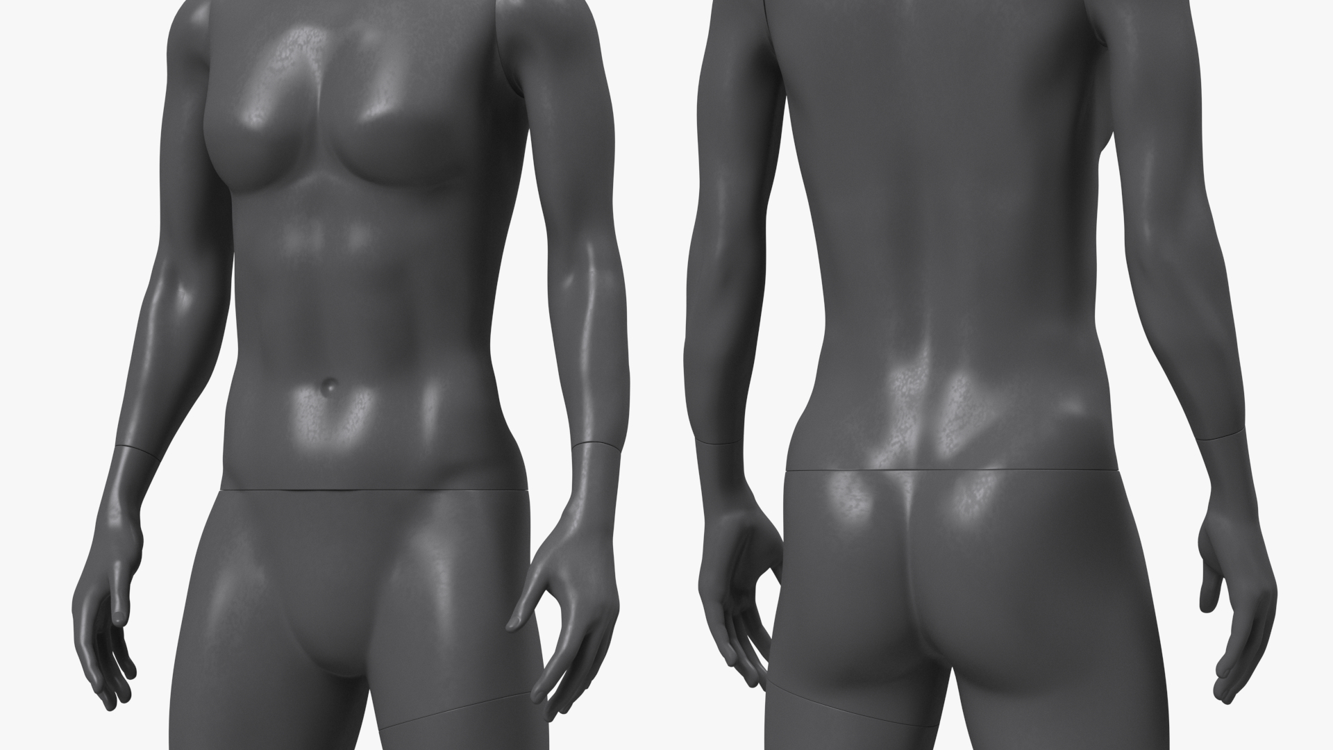 3D Woman Sports Mannequin Black model
