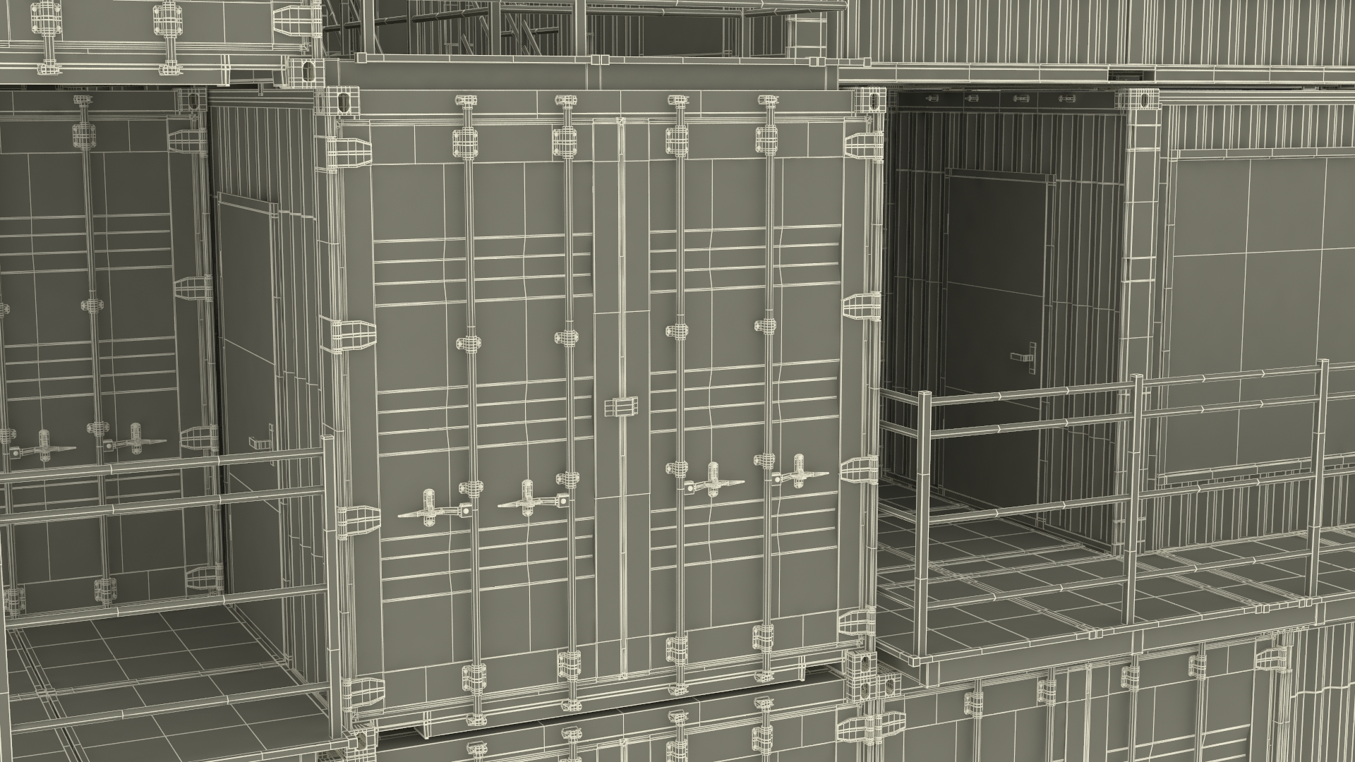 3D Container Office Building Black