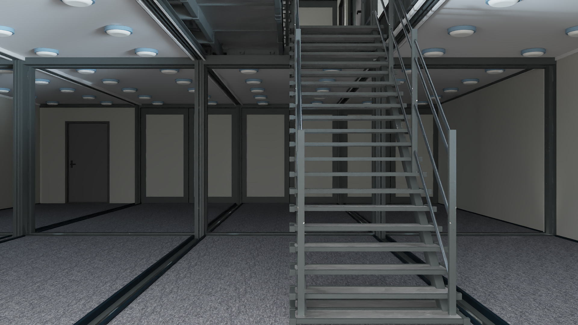 3D Container Office Building Black