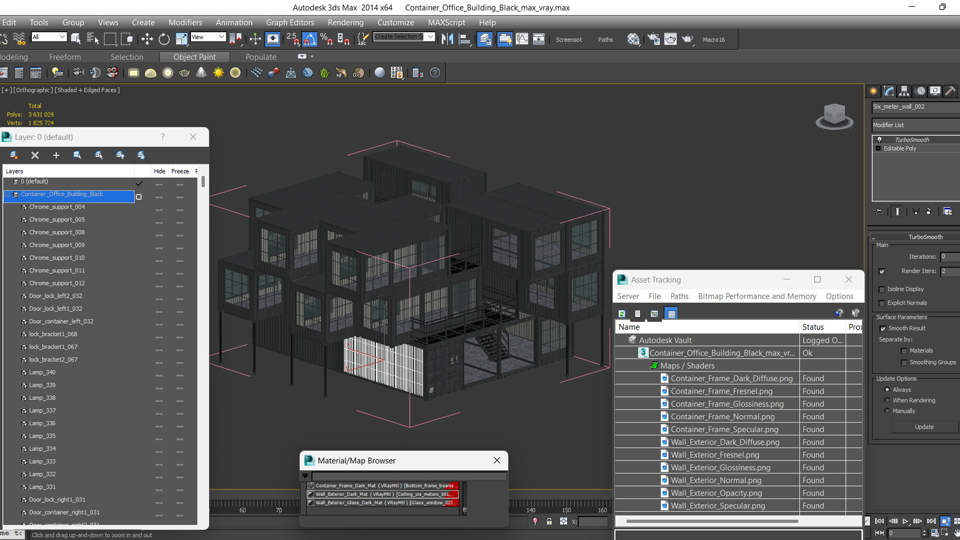 3D Container Office Building Black