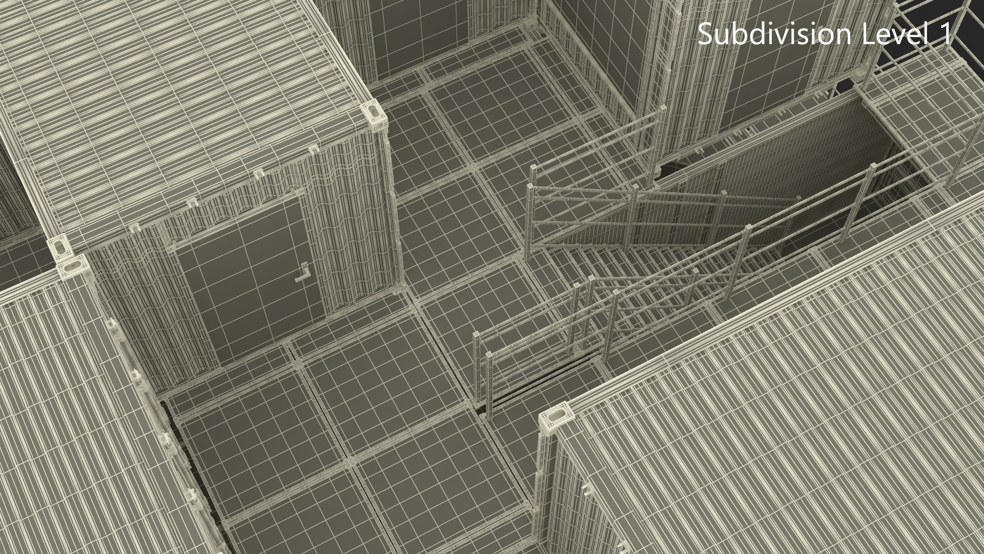 3D Container Office Building Black