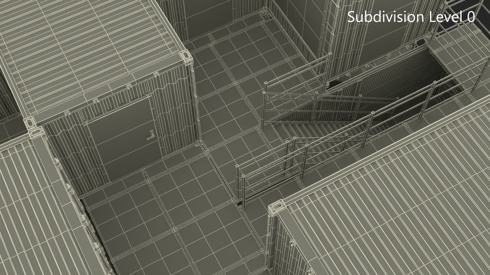 3D Container Office Building Black