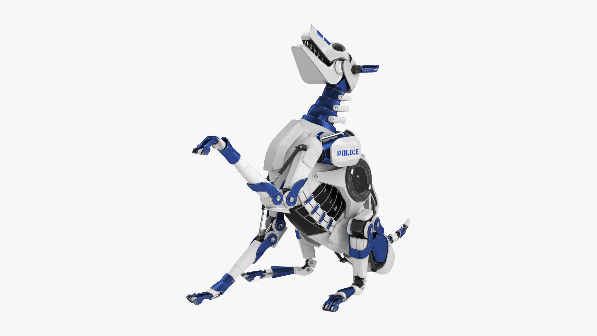 3D Futuristic Police Robot Dog Rigged for Maya model