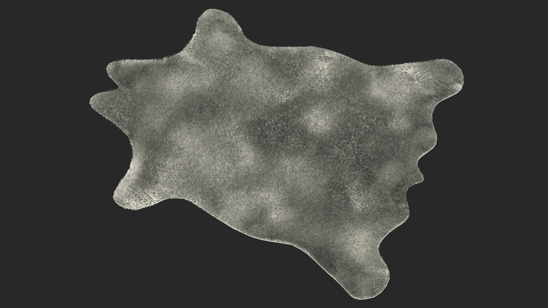 Brown and White Spotted Cowhide Rug Fur 3D model