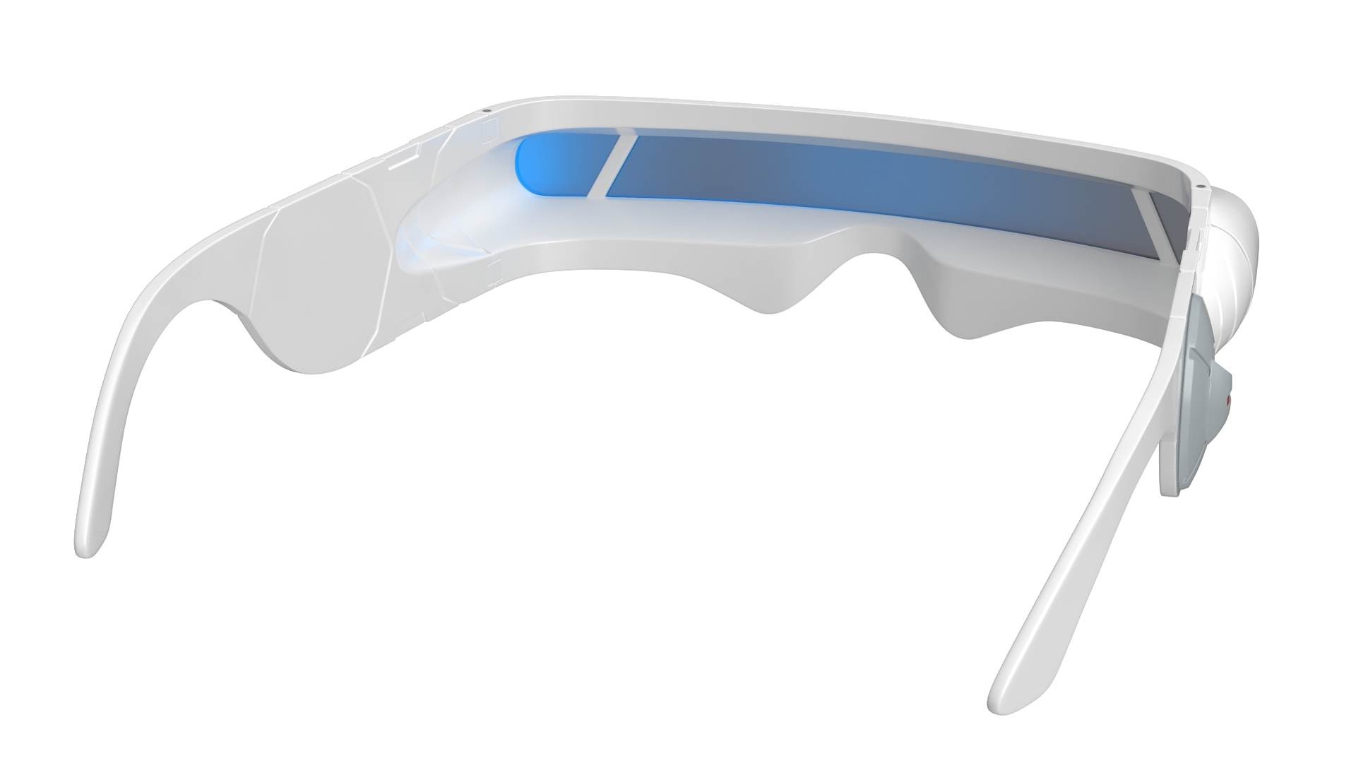 Futuristic Mono Lens Sunglasses White 3D