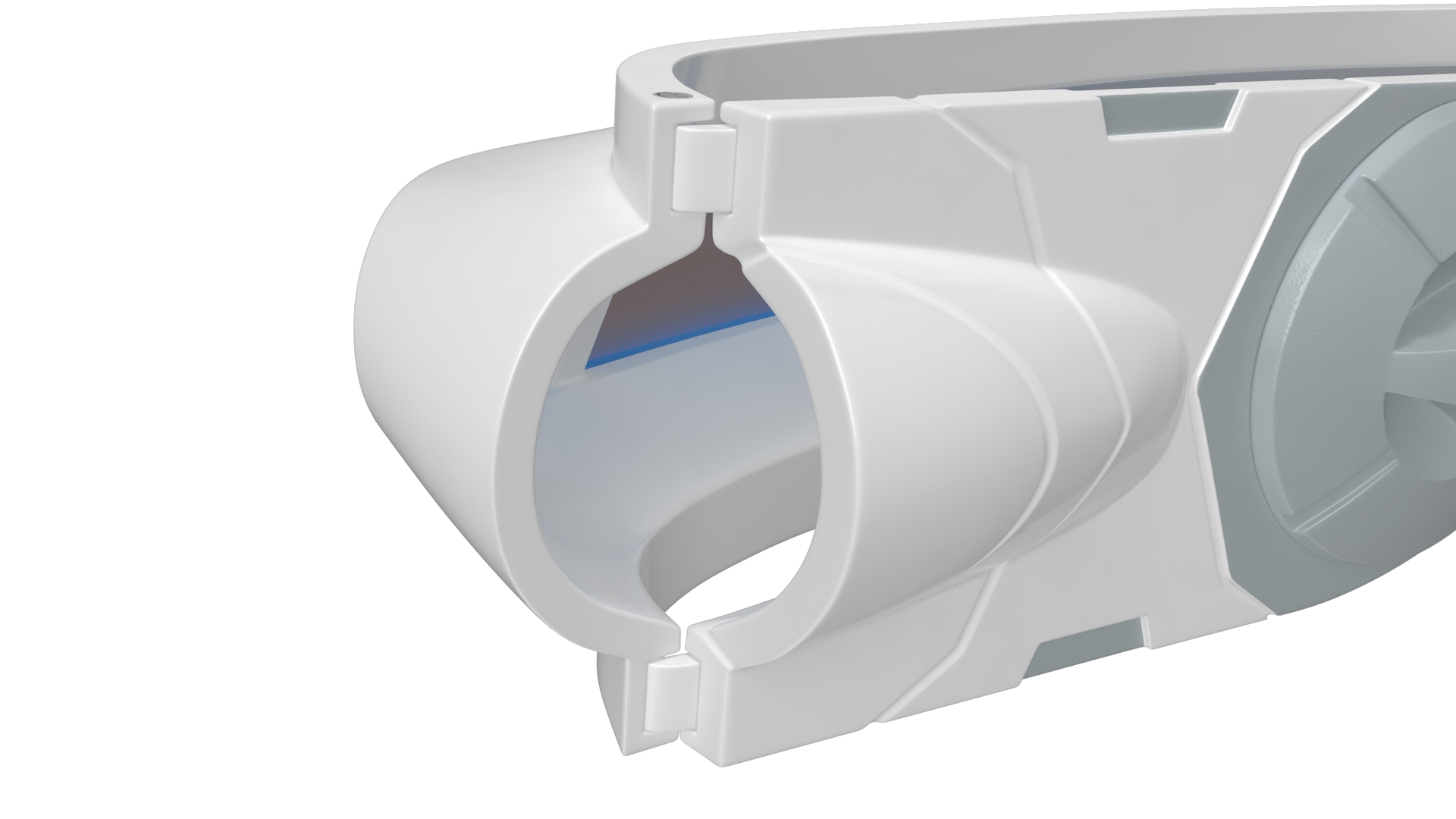 Futuristic Mono Lens Sunglasses White 3D