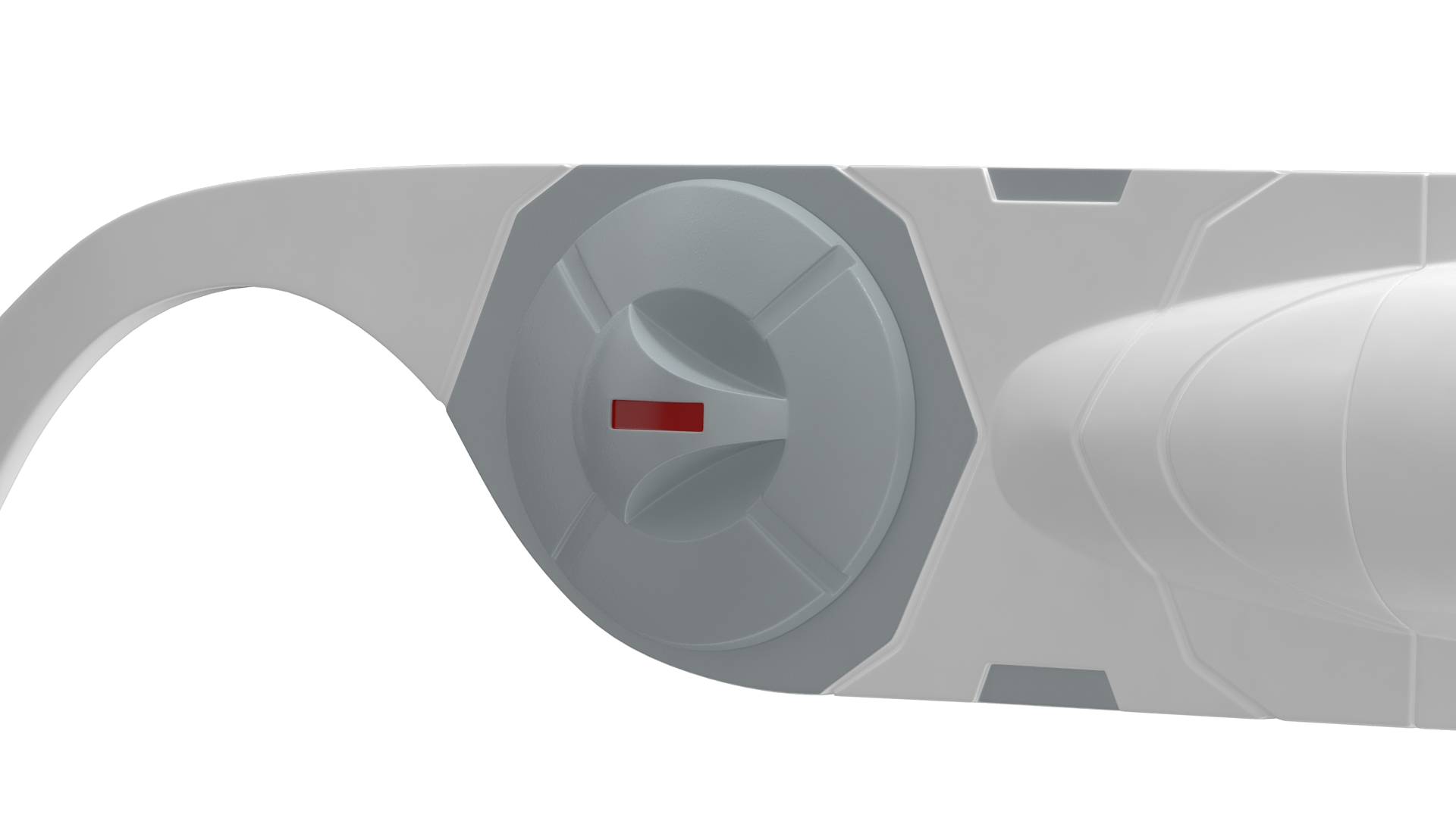 Futuristic Mono Lens Sunglasses White 3D