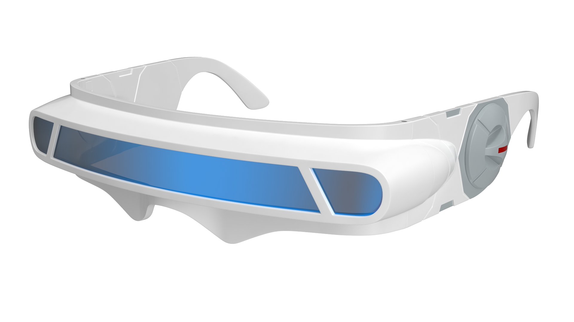 Futuristic Mono Lens Sunglasses White 3D