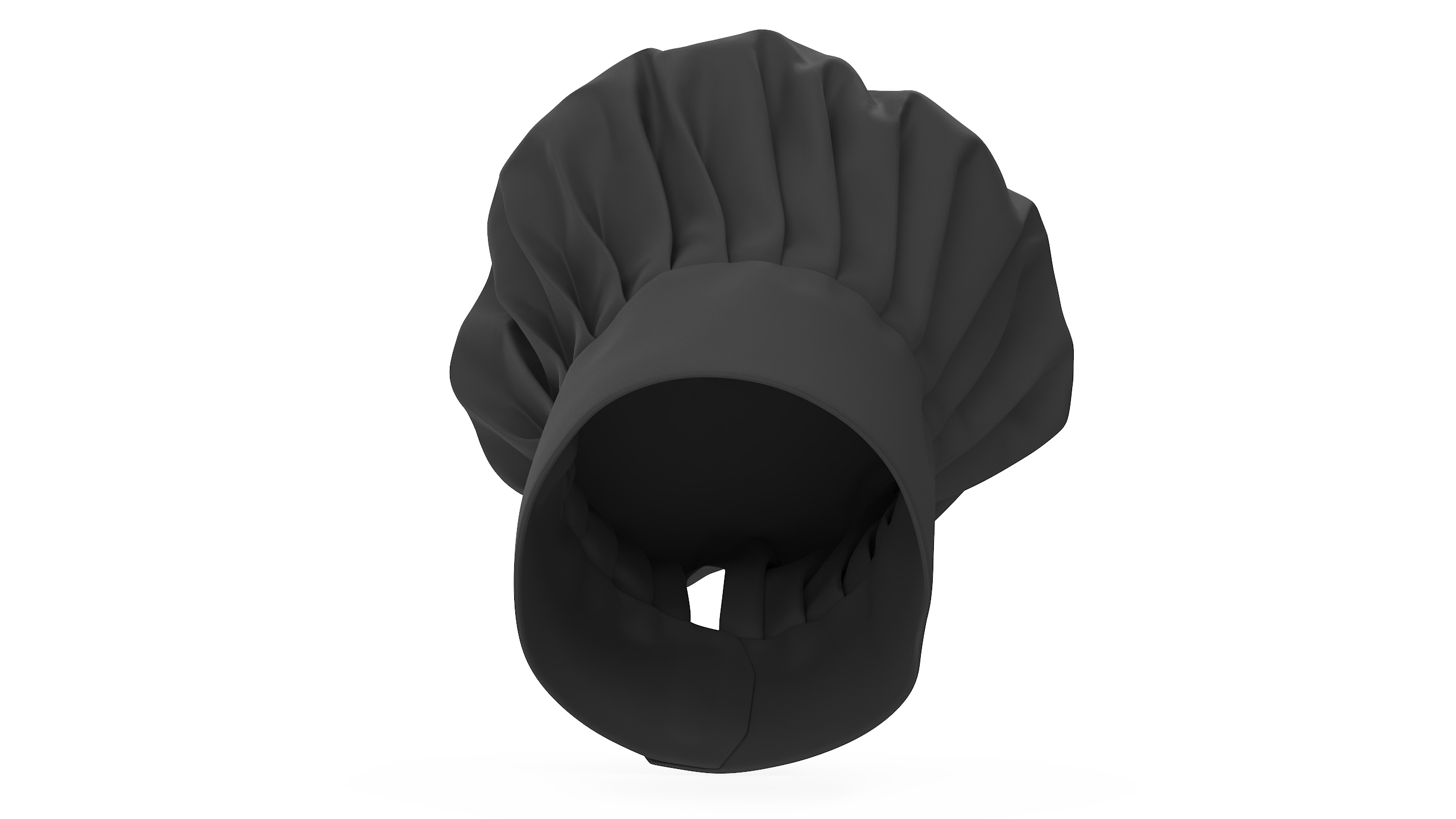 Puffy Chef Hat in Black Color 3D model
