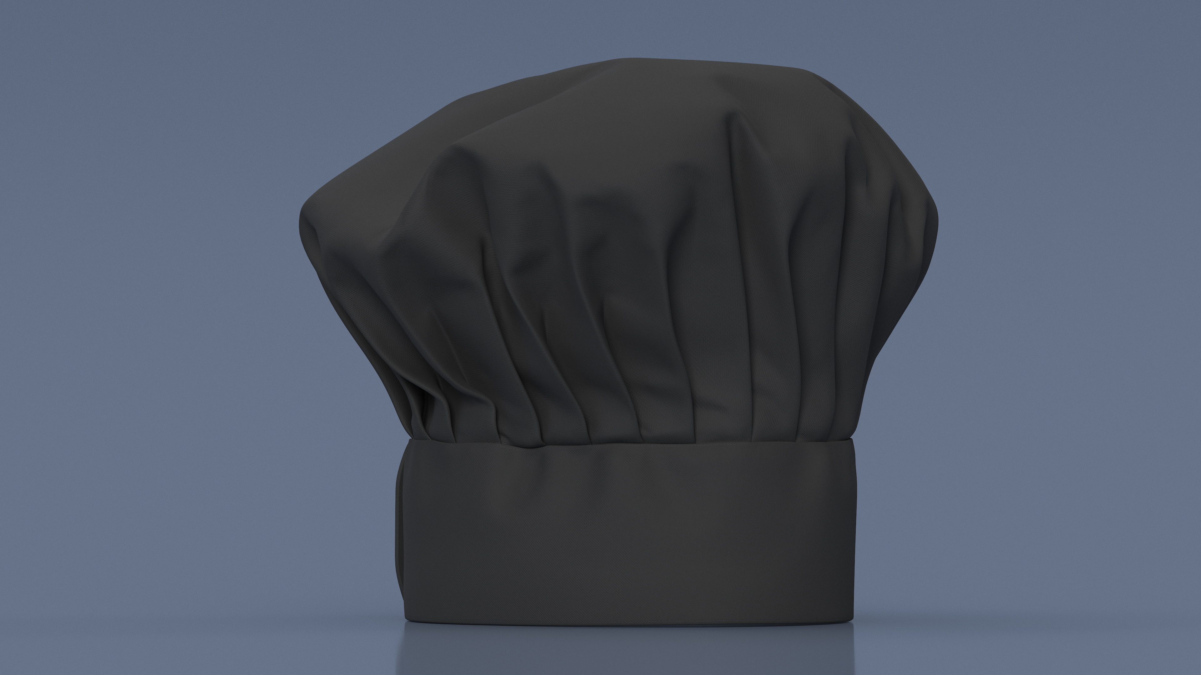 Puffy Chef Hat in Black Color 3D model