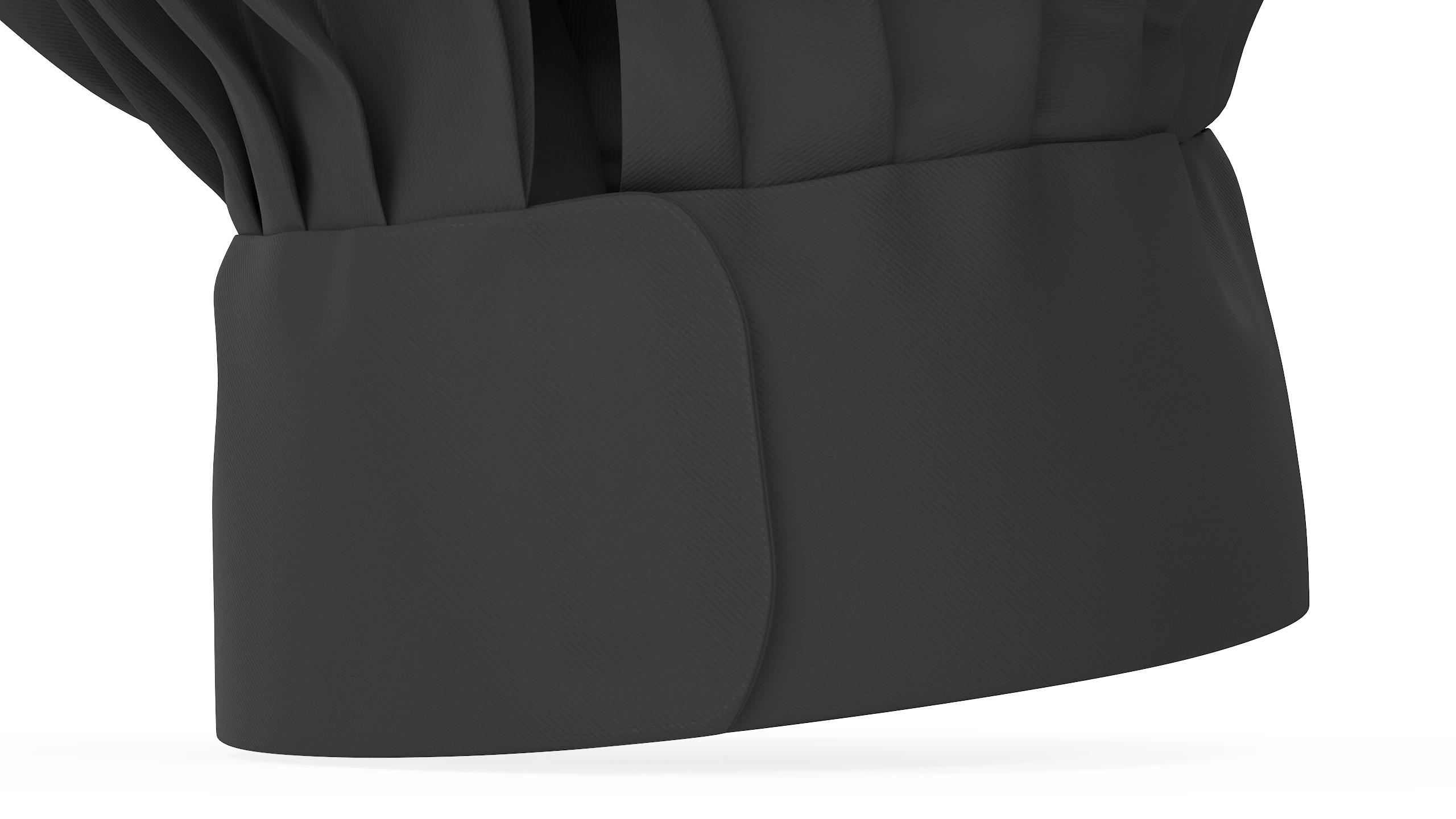 Puffy Chef Hat in Black Color 3D model