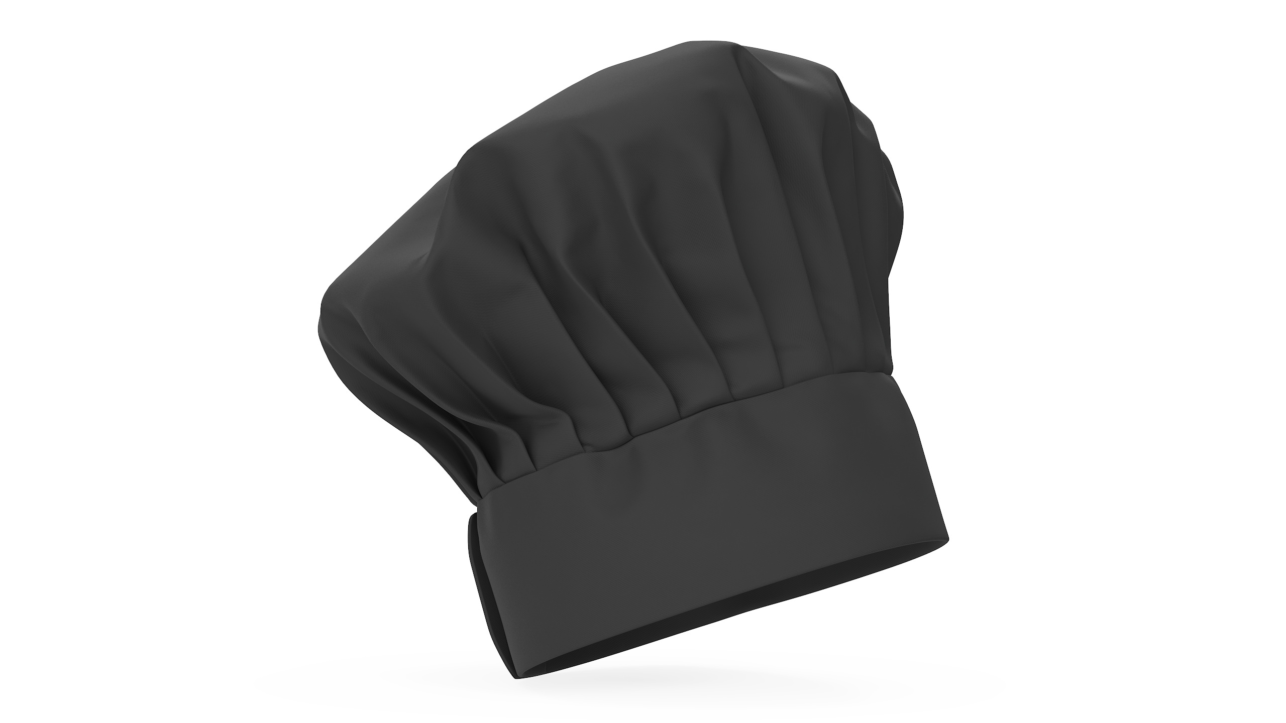 Puffy Chef Hat in Black Color 3D model