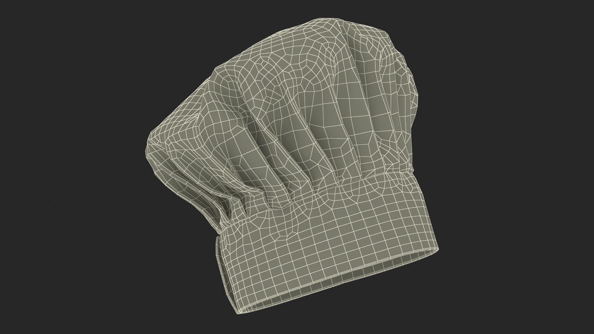 Puffy Chef Hat in Black Color 3D model
