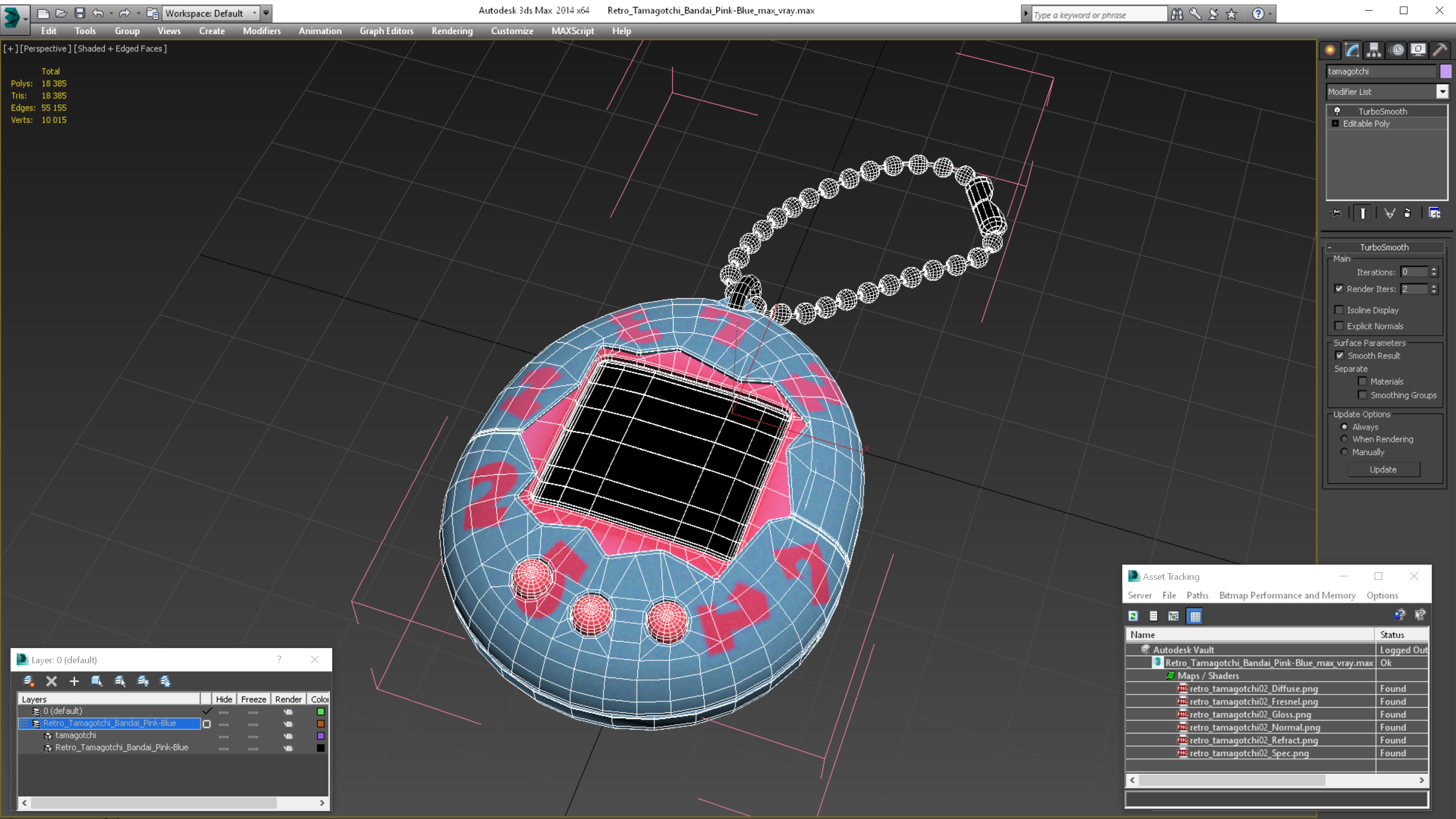 3D Retro Tamagotchi Bandai Pink-Blue model