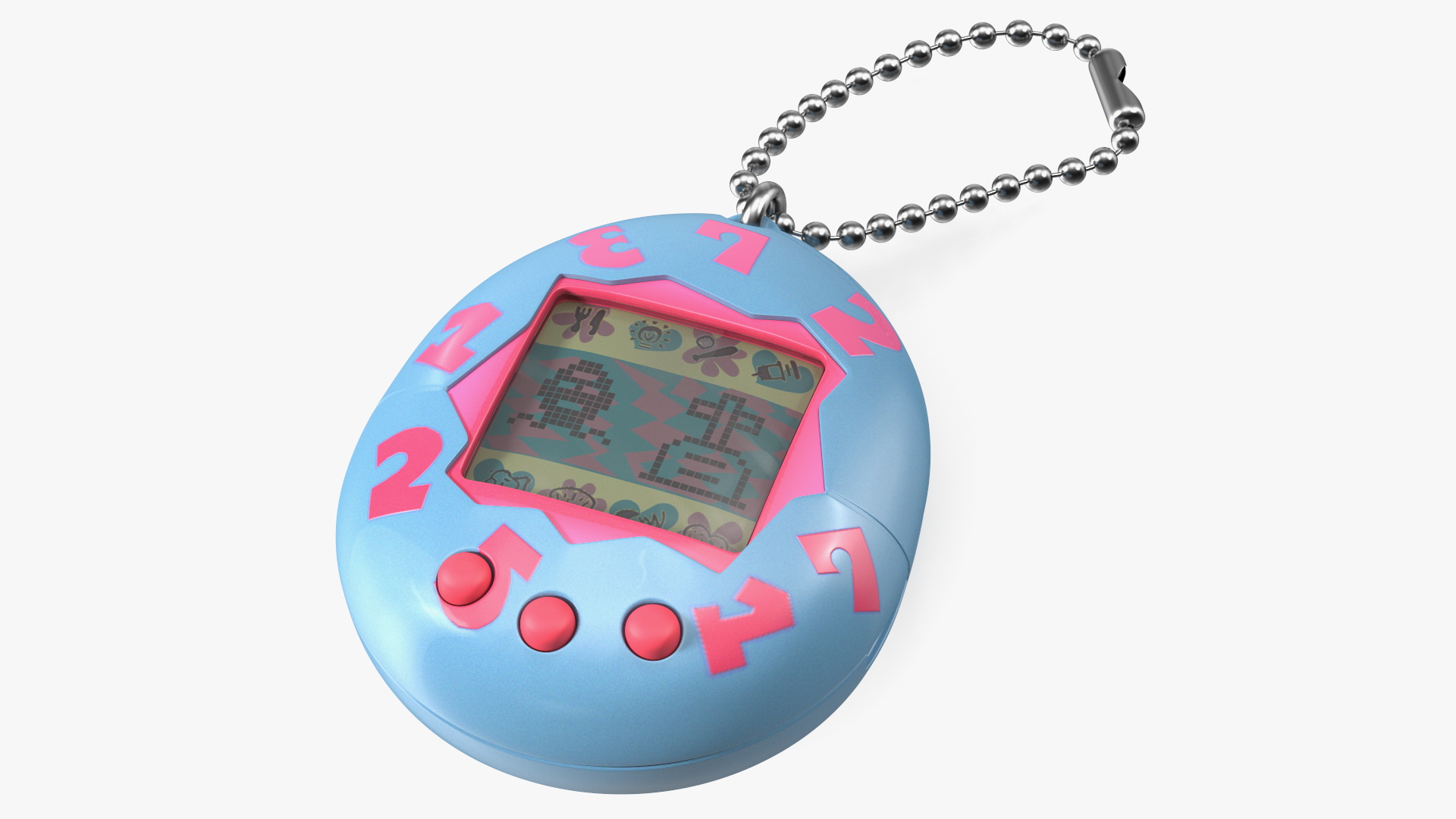 3D Retro Tamagotchi Bandai Pink-Blue model
